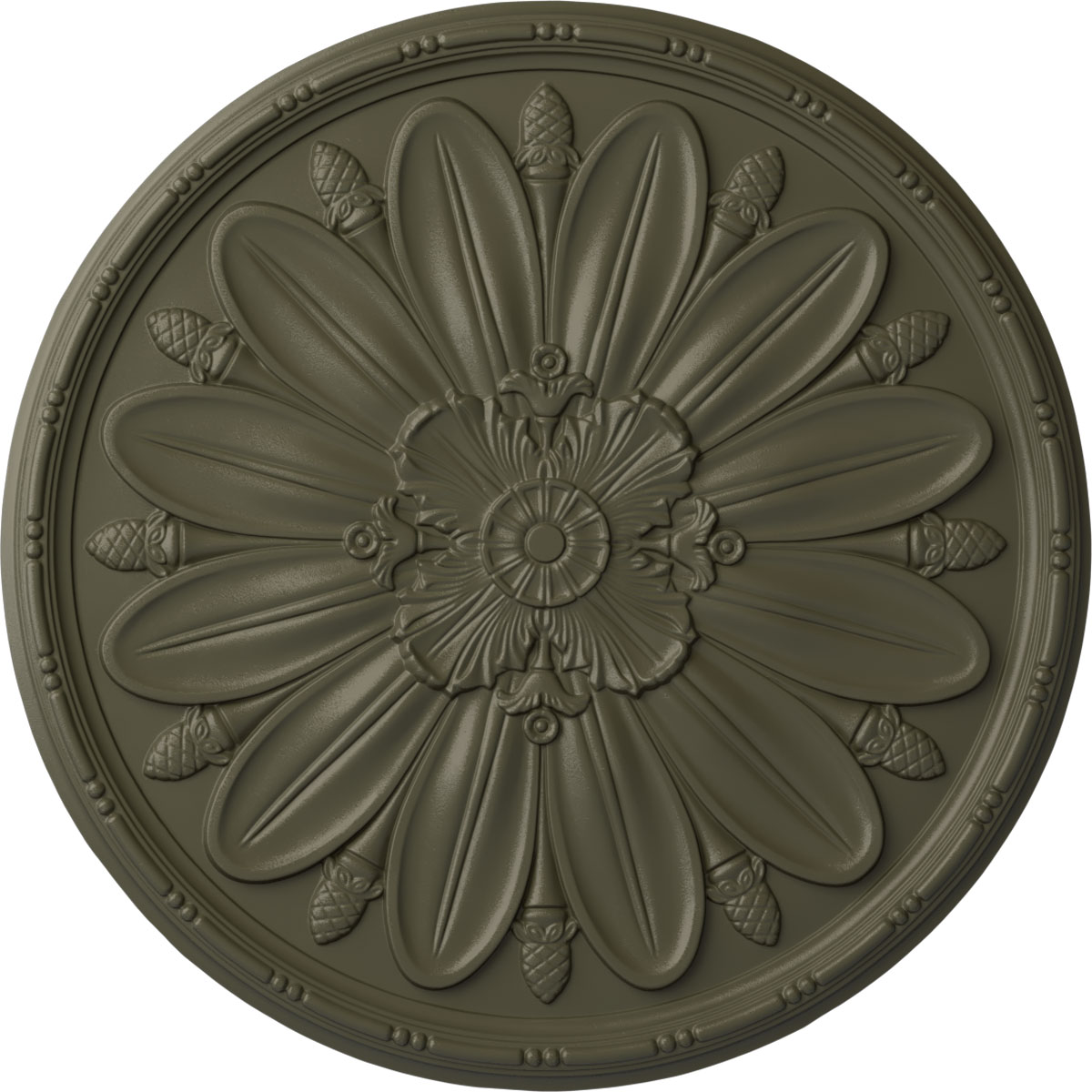 Ekena Millwork CM40DLWHF Delfina 40-in W x 40-in L Painted Witch Hazel Polyurethane Whole Ceiling Medallion