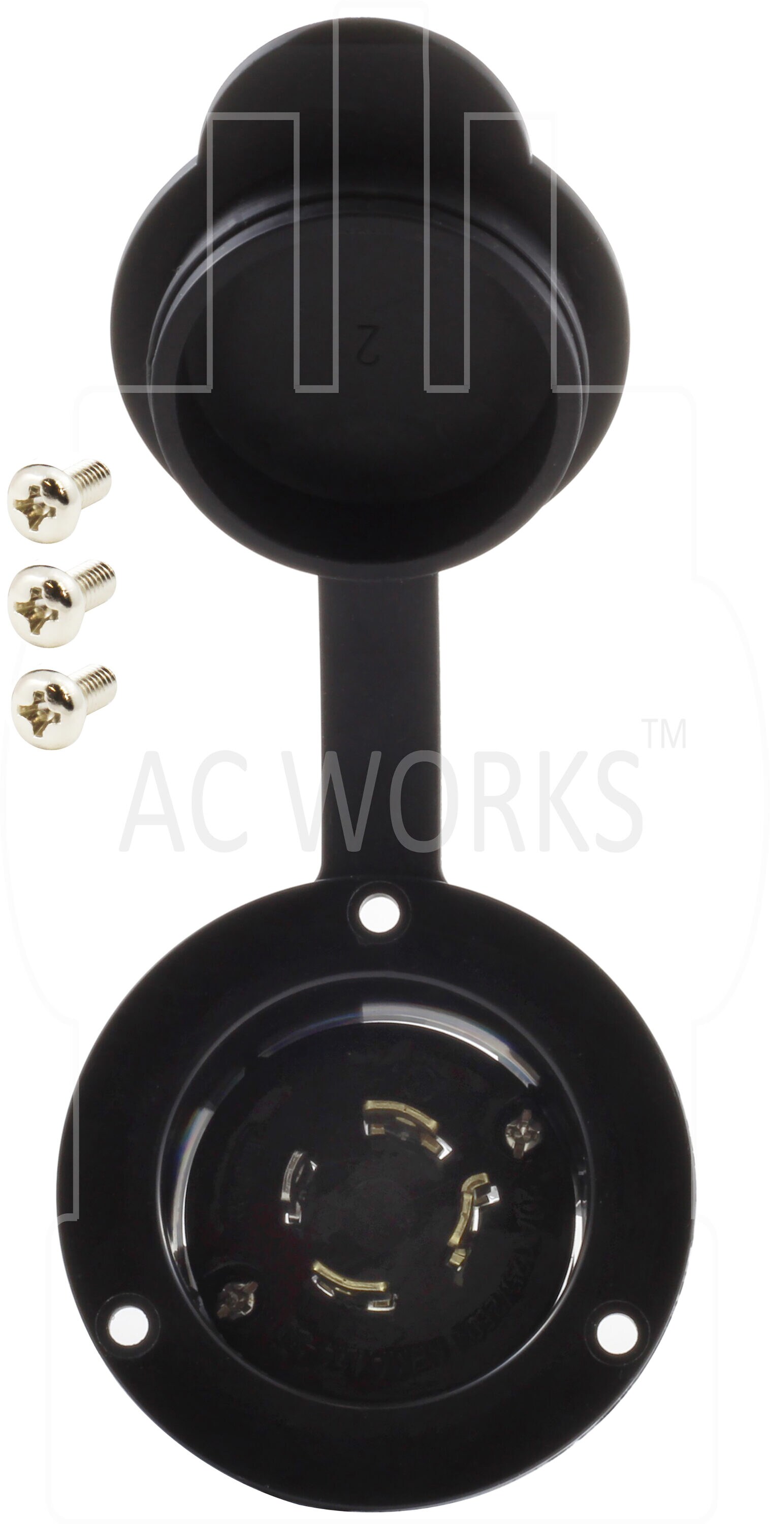 AC WORKS 20-Amp 125/250-Volt NEMA L14-20p 4-wire Grounding Heavy-duty  Locking Plug, Black in the Plugs & Connectors department at