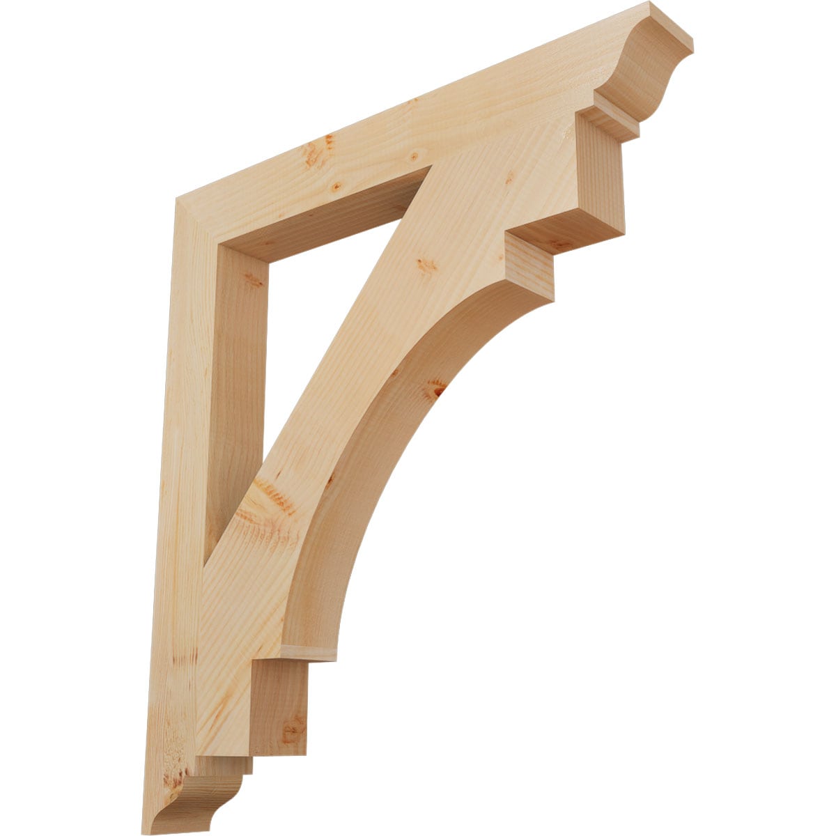 Ekena Millwork BKT04X32X36MRC01SDF Merced traditional smooth 3-1/2-in x 32-in x 36-in Douglas fir Brown Wood Standard bracket