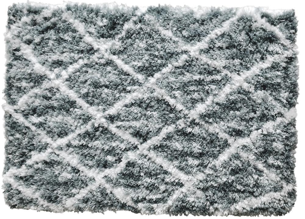 Olivia Gray Irvine striped ombre chenille bath rug 32-in x 20-in Grey  Microfiber Bath Rug in the Bathroom Rugs & Mats department at