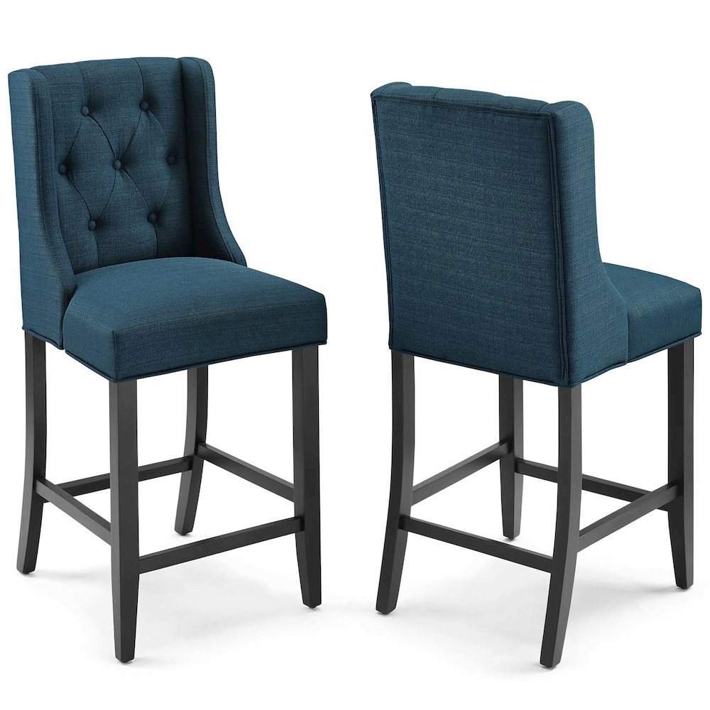 Modway BG3134928 Baronet Upholstered Fabric Counter Bar Stool Set of 2