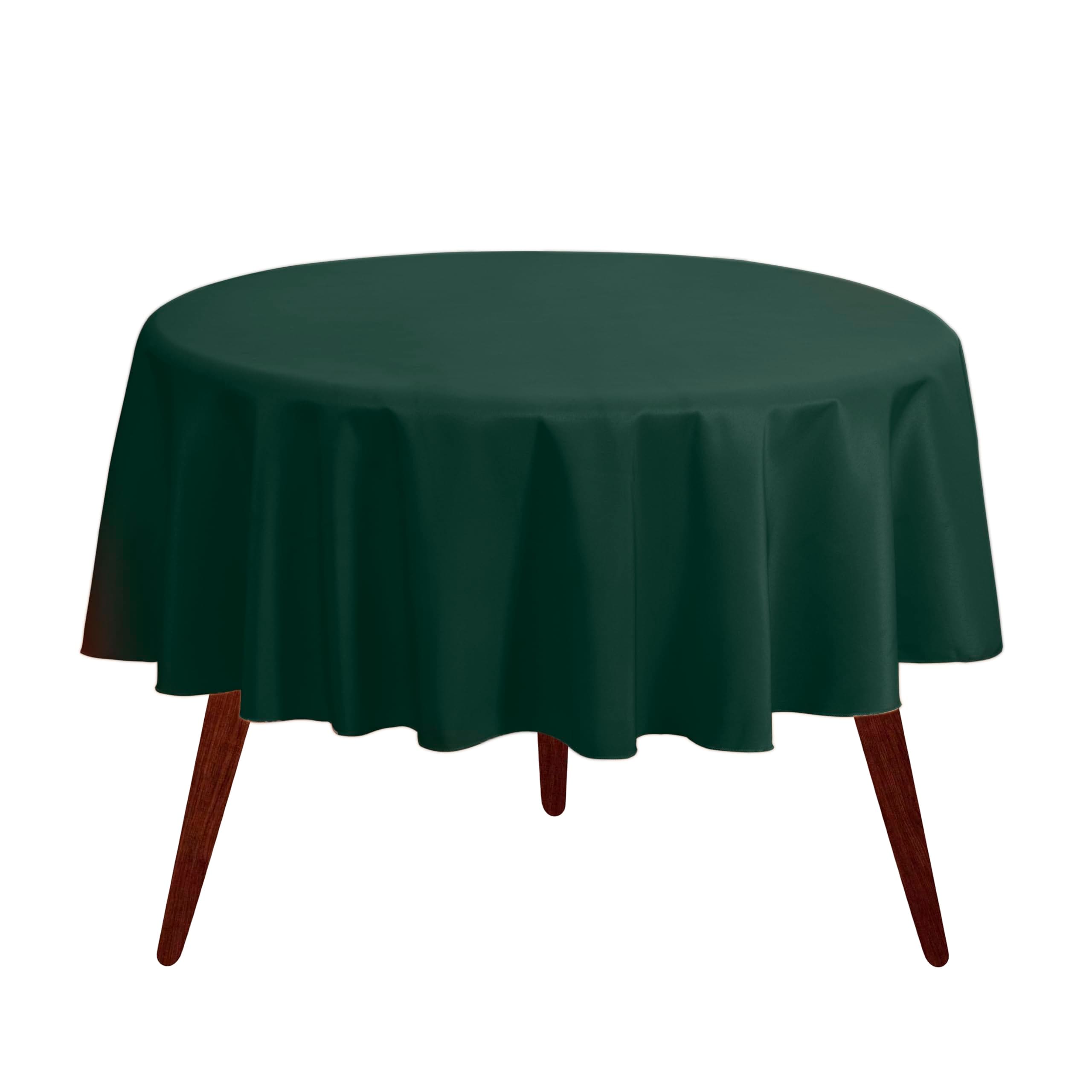 Gee Di Moda  Round Tablecloth - 90 Inch Hunter Green Round Table Cloth - Heavy Duty Washable Fabric - for Buffet Table Holiday Party Dinner Wedding and Baby Shower