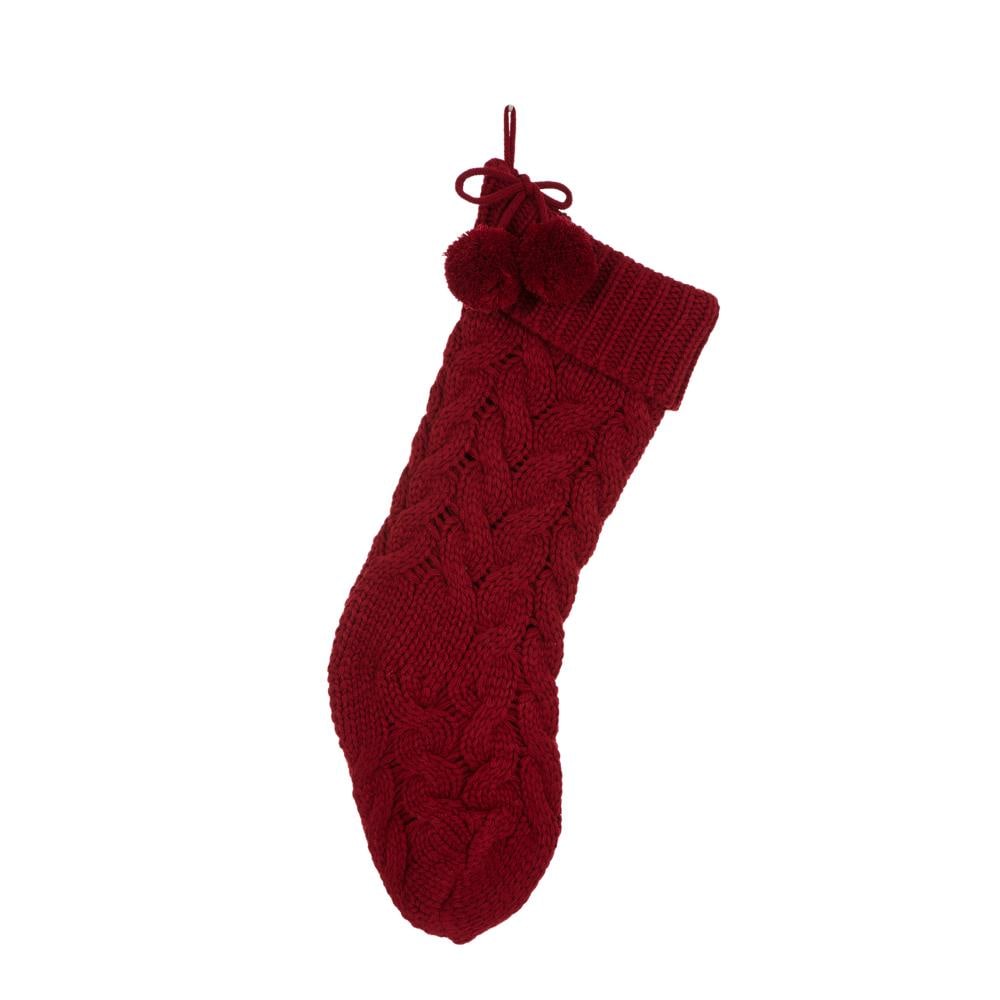 Glitzhome 24-in Red Traditional Christmas Stocking at Lowes.com