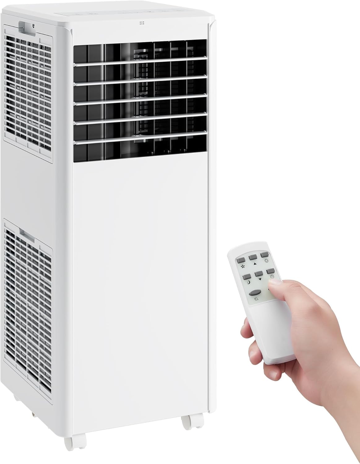 Qeetex ZYS-PHO-10F8KGR3 8000 BTU Portable Air Conditioner for Room Up to 350 Sq Ft 3-in-1 AC Unit with Dehumidifier Fan Sleep Mode 24H Timer LED Panel Remote and Window Mount Kit for Bedroom Office RV