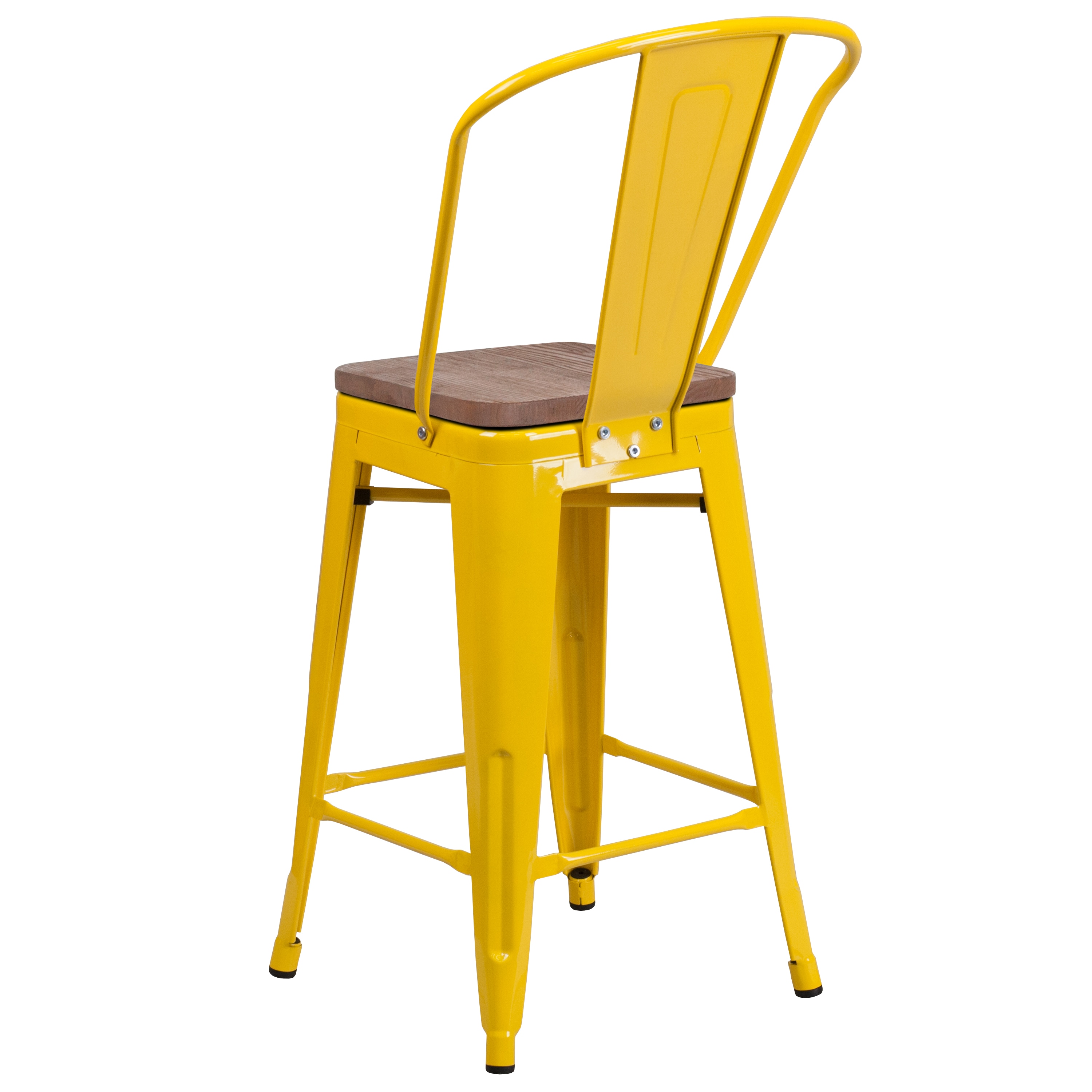 Flash Furniture Lily 4 Pk. 24-in High Yellow Metal Counter Height Stool ...