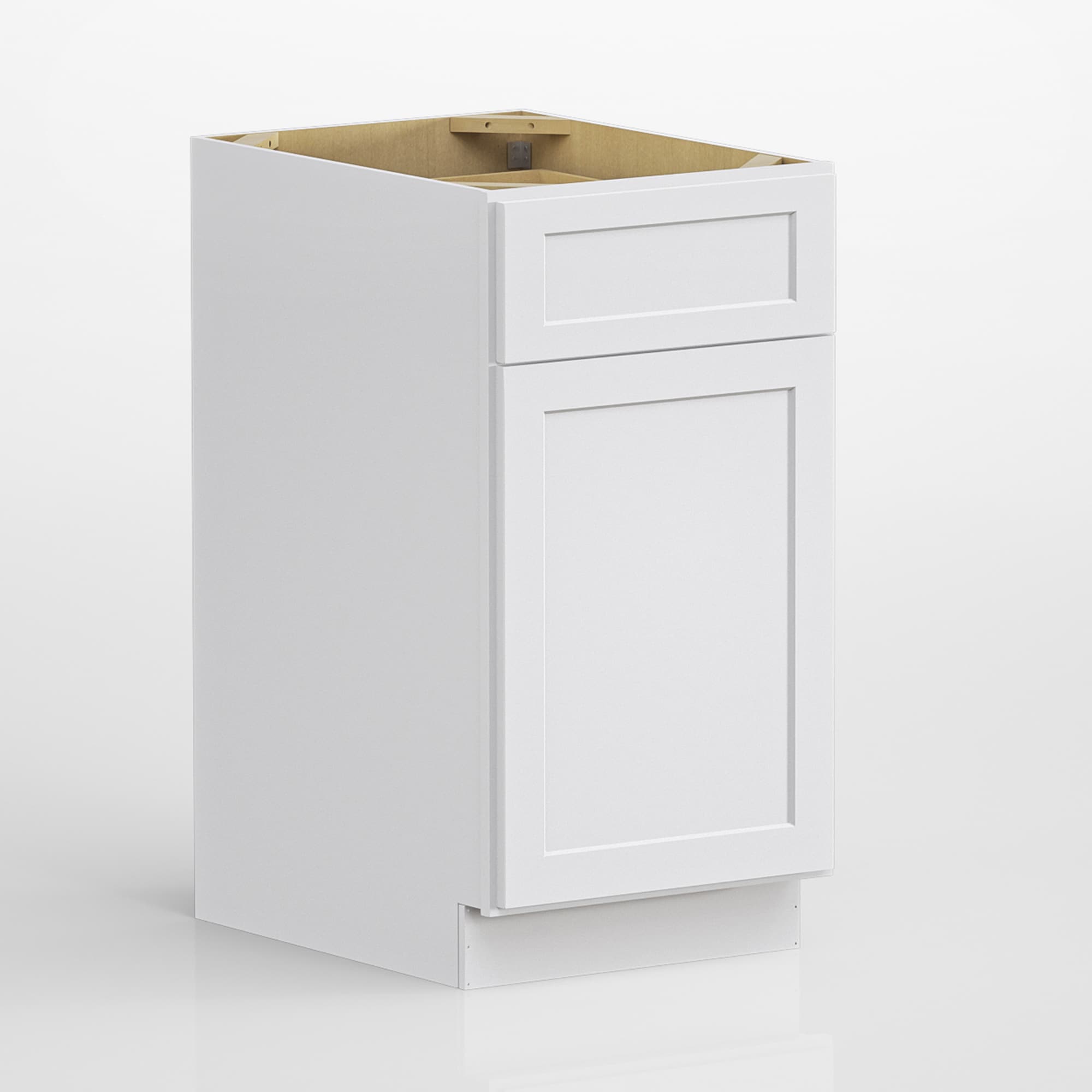 LUXEYARD 18 in. W x 24 in. D x 34.5 in. H Kitchen Base Cabinets with 1-Drawer and Adjustable Shelf in Shaker White