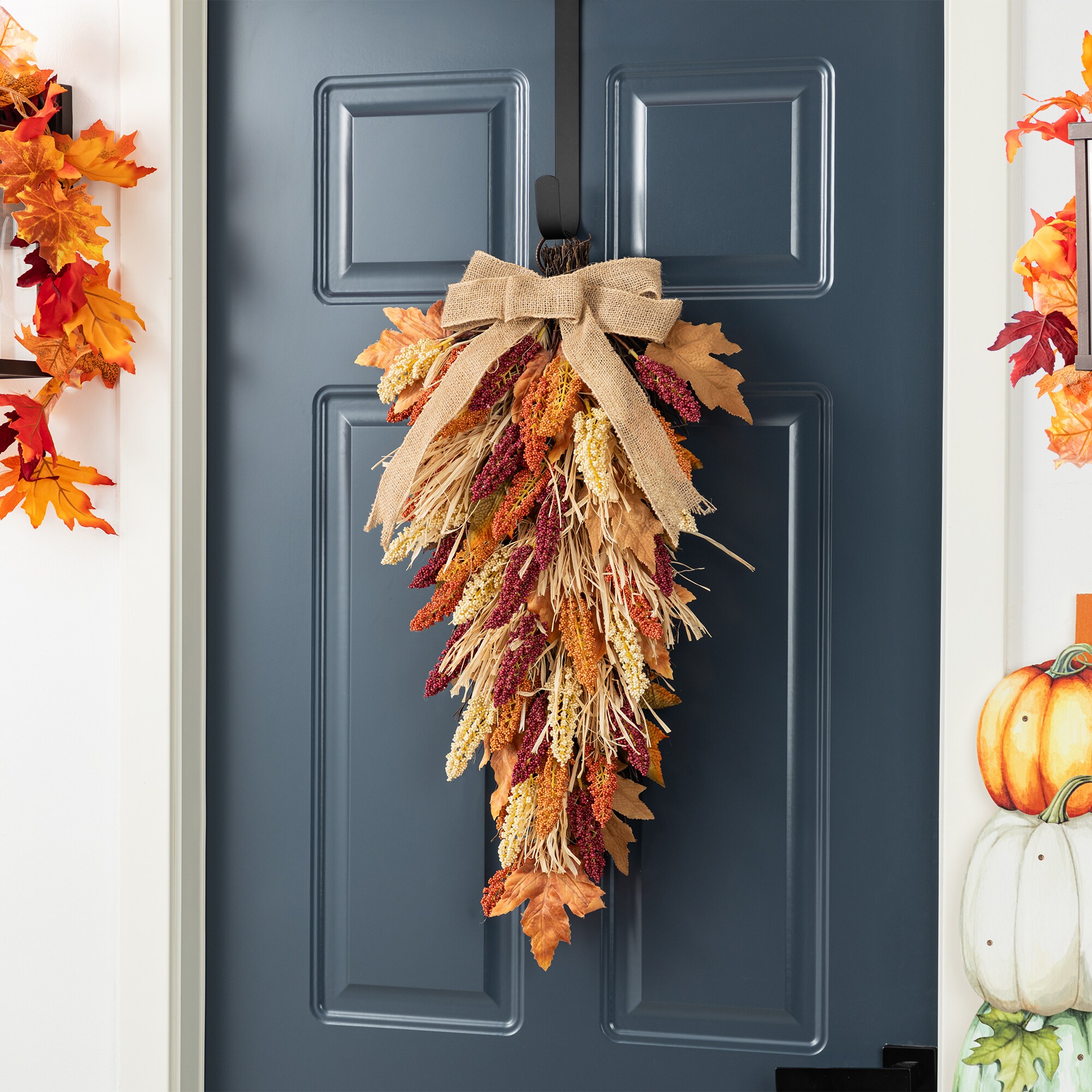 Glitzhome 2019500020 Artificial-Thanksgiving-Wreaths - View #7