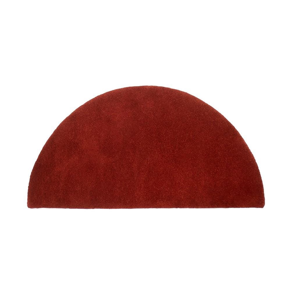 Somerville Red Handmade Wool Half Round Hearth Rug