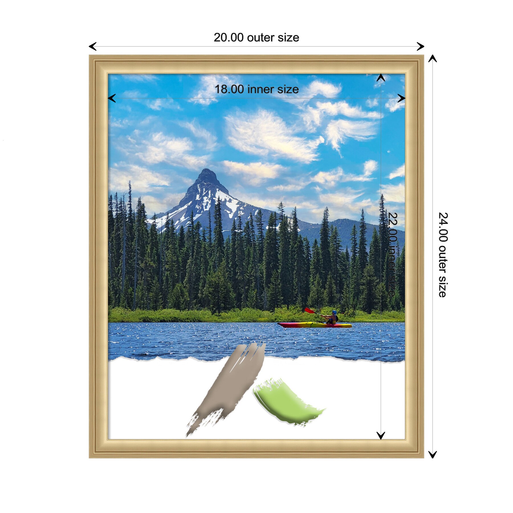 Florence Gold 18x22 Picture Frame with Raised Ridges