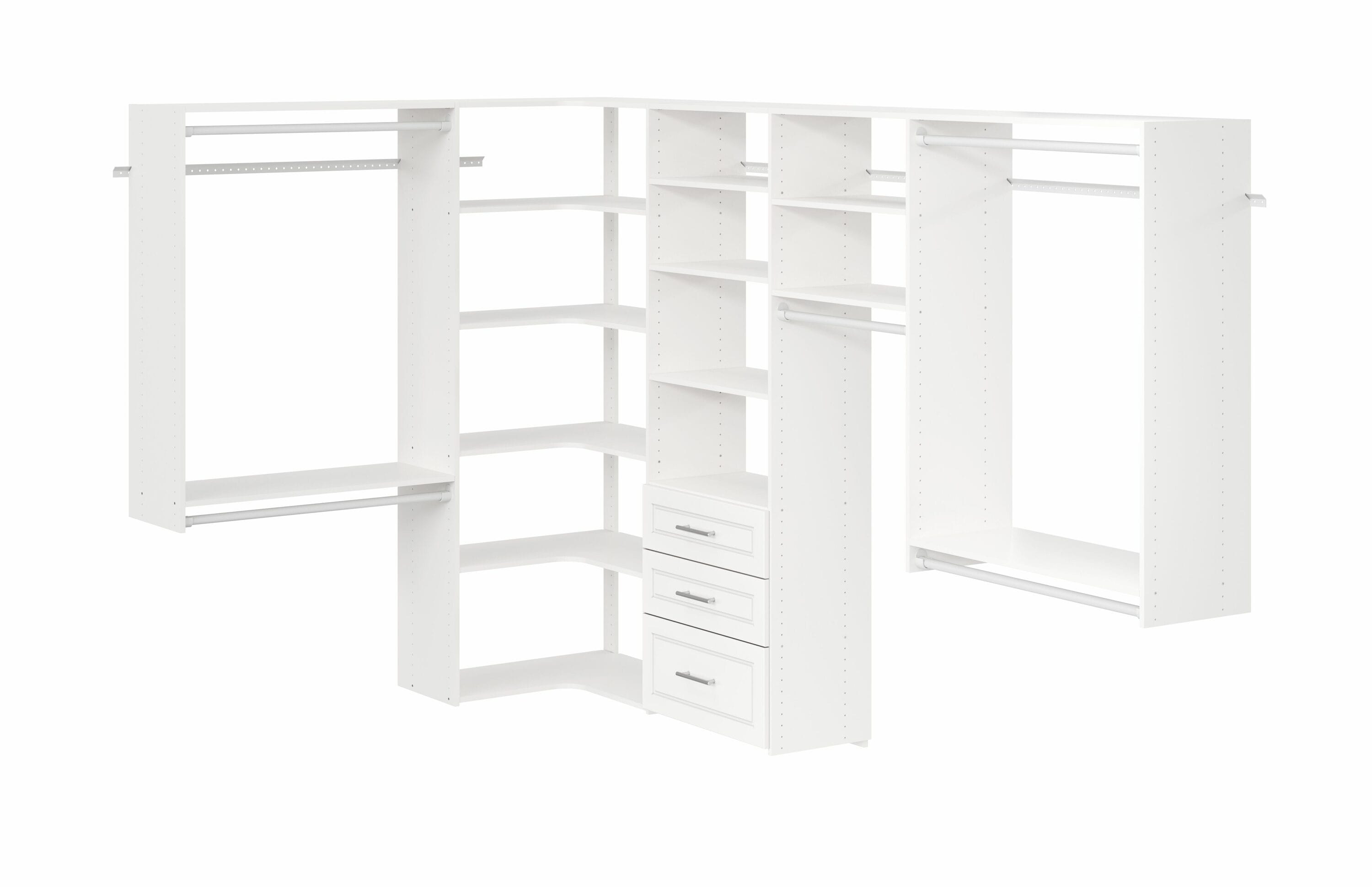 Easy Track 6.5-ft to 9.5-ft W x 7-ft H White Solid Shelving Wood Closet  System in the Wood Closet Kits department at