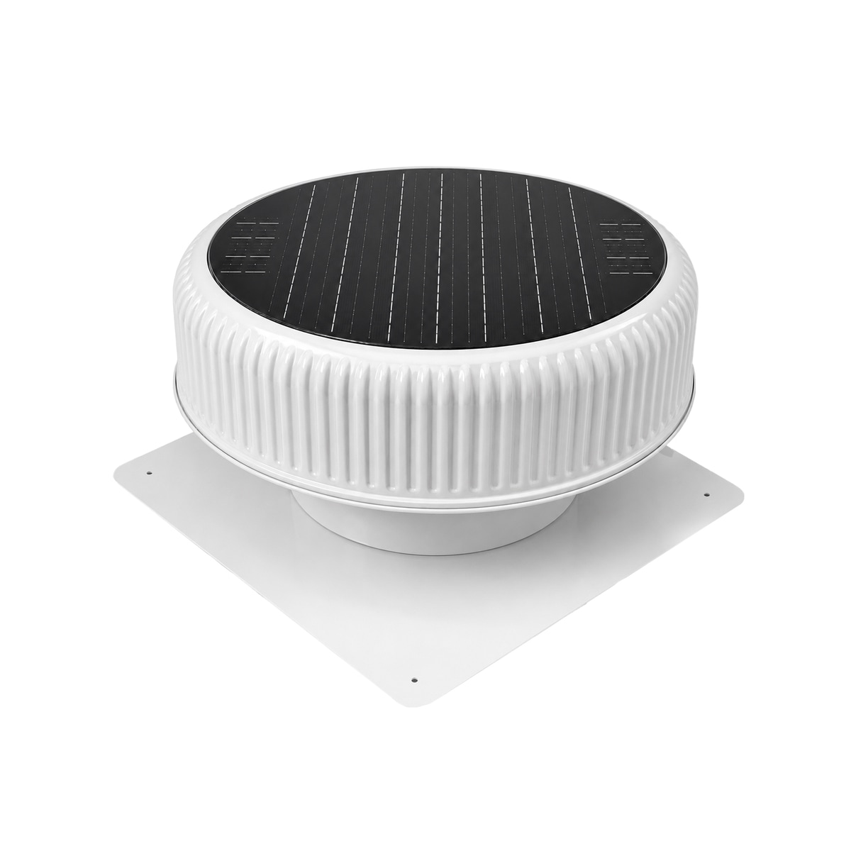 Loheer 12-in 1200 CFM 30-Watt Dual Power White Flush Mount Solar Roof Vent Fan