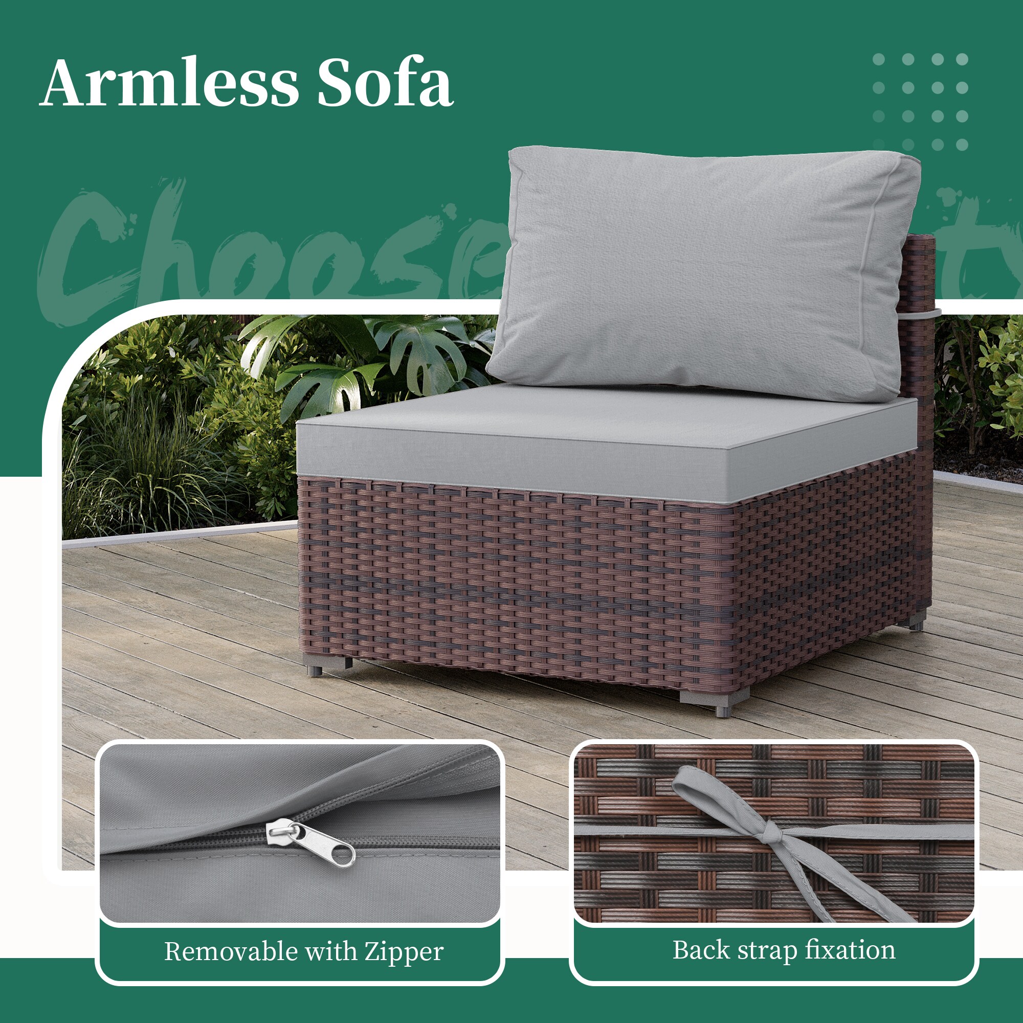 UPHA TBSF-AB43BR-LGRAY Patio-Conversation-Sets - View #8