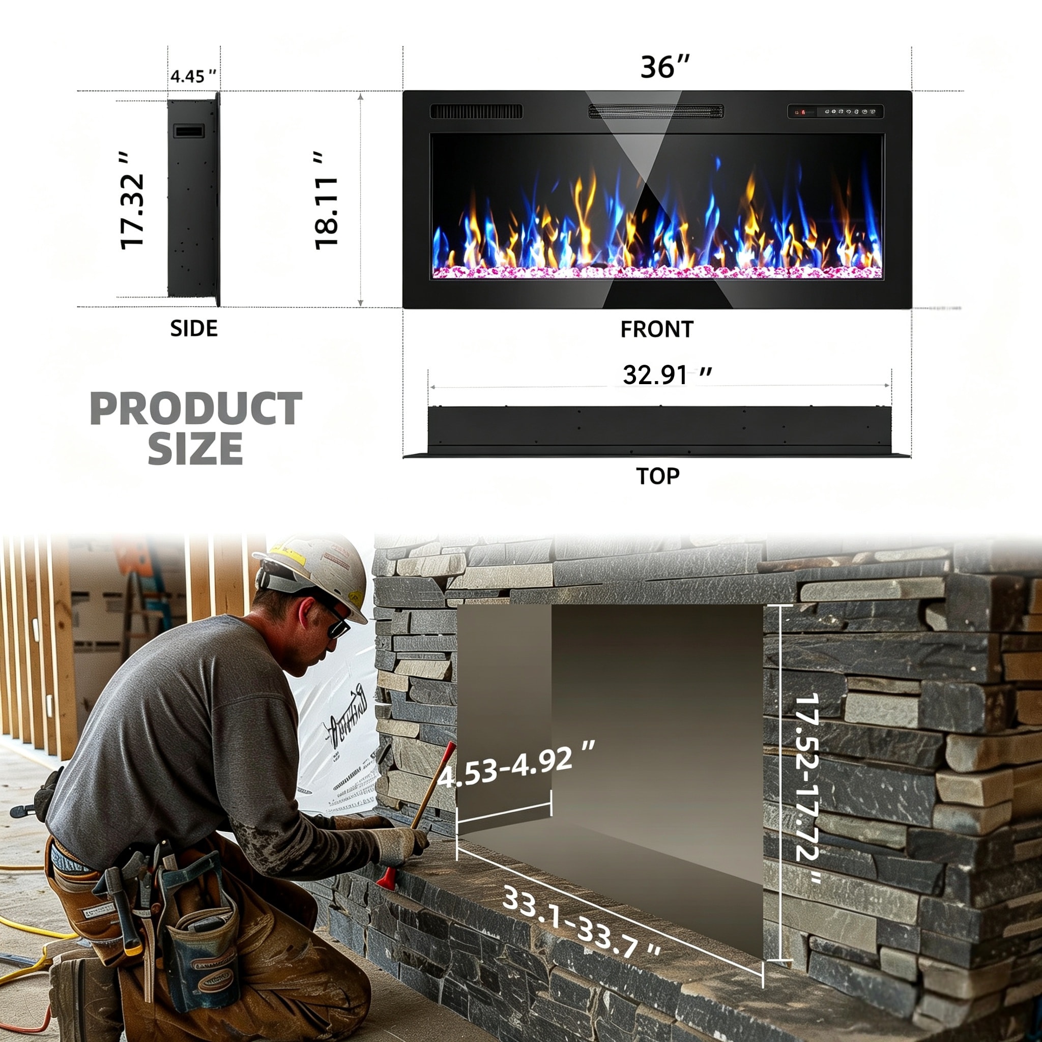 EdenDirect AL-NB36E Electric-Fireplace-Fireboxes - View #4