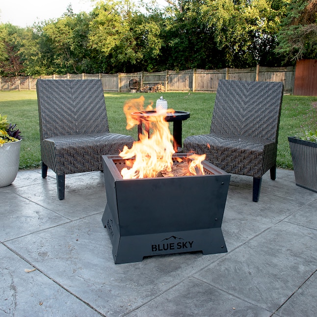 Blue Sky 22 In Square Wood Fire Pit, Outdoor Gas Fire Pit Uk