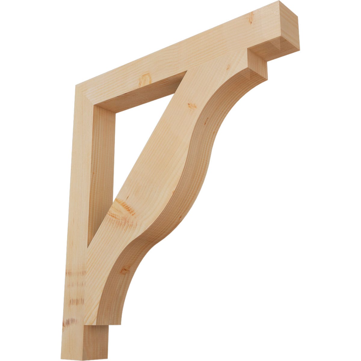 Ekena Millwork BKT04X32X36FST05SDF Funston Block Smooth 3-1/2-in x 32-in x 36-in Douglas fir Brown Wood Standard bracket