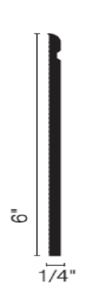 Flexco Escalate Base Sculpture Arctic White 0.25-in T x 6-in W x 96-in L Vinyl Wall Base