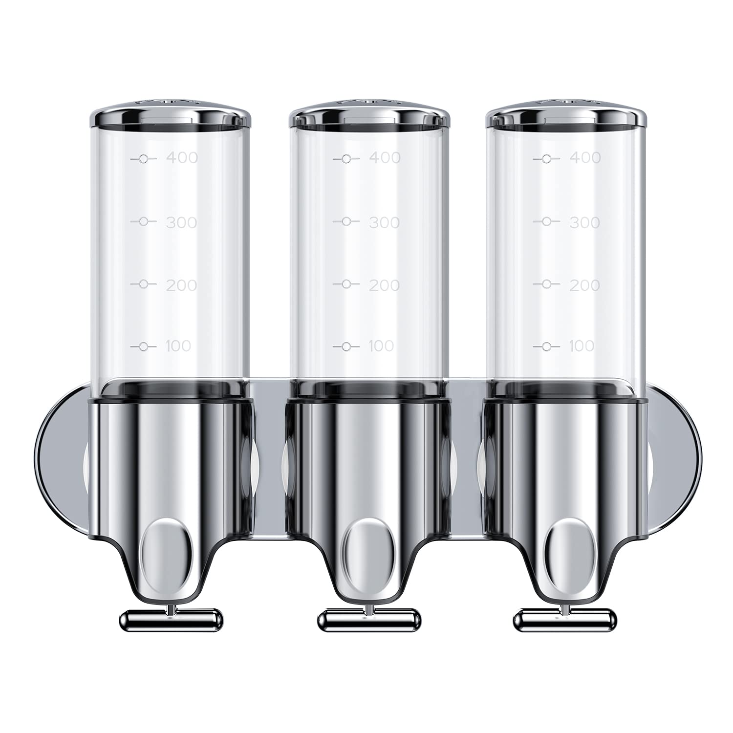 Etokfoks three chamber wall mounted bathroom shower dispenser set with no drill installation t bar lever pump and three 17 6 oz refillable #LETEKIEU8