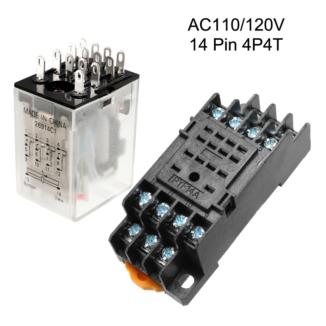 Unique Bargains Electromagnetic Power Relay AC110/120V Coil Red ...