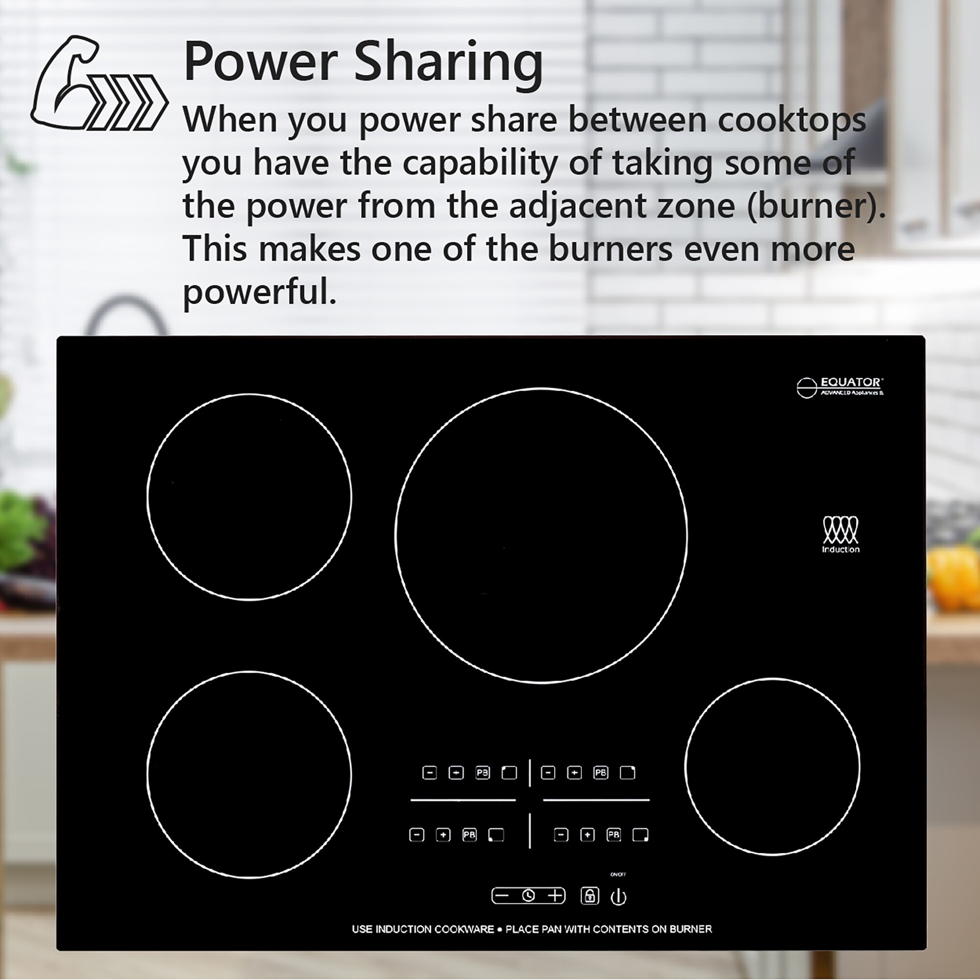 Equator 30" Black Ceramic 4 Burner Induction Cooktop