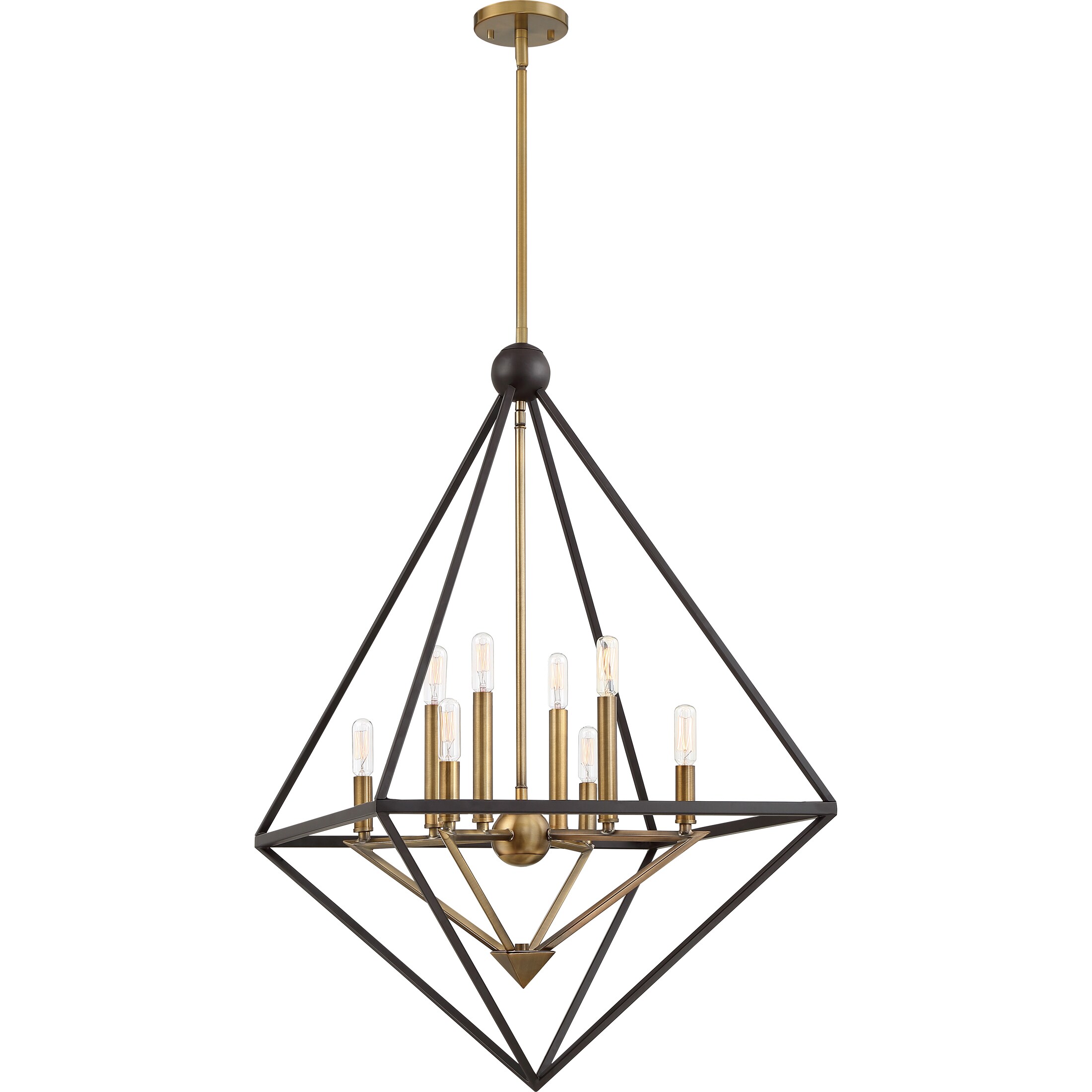 Quoizel LVR5208WT Louvre 8-Light Bronze Modern/Contemporary Damp Rated Chandelier