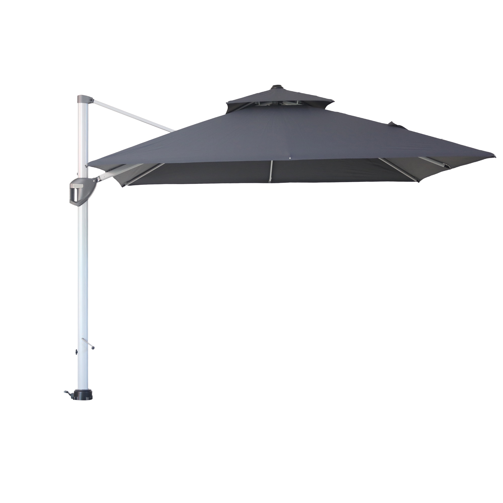 Clihome CWCH-OP70234OR 10-ft Aluminum Gray Crank Cantilever Patio Umbrella