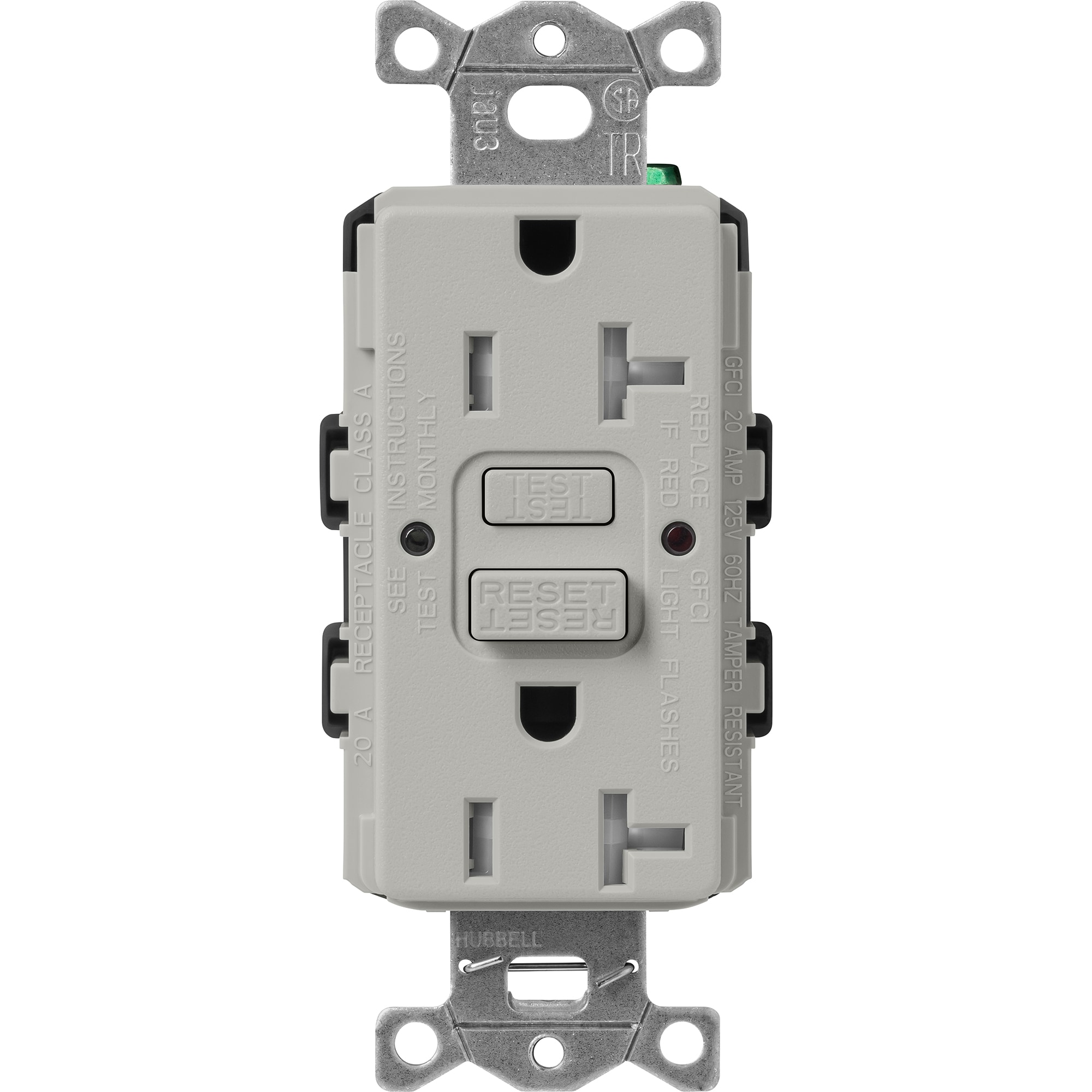 Lutron SCR-20-GFST-PB Claro 20 -Amp 120-volt Tamper Resistant GFCI Residential Decorator Outlet , Pebble