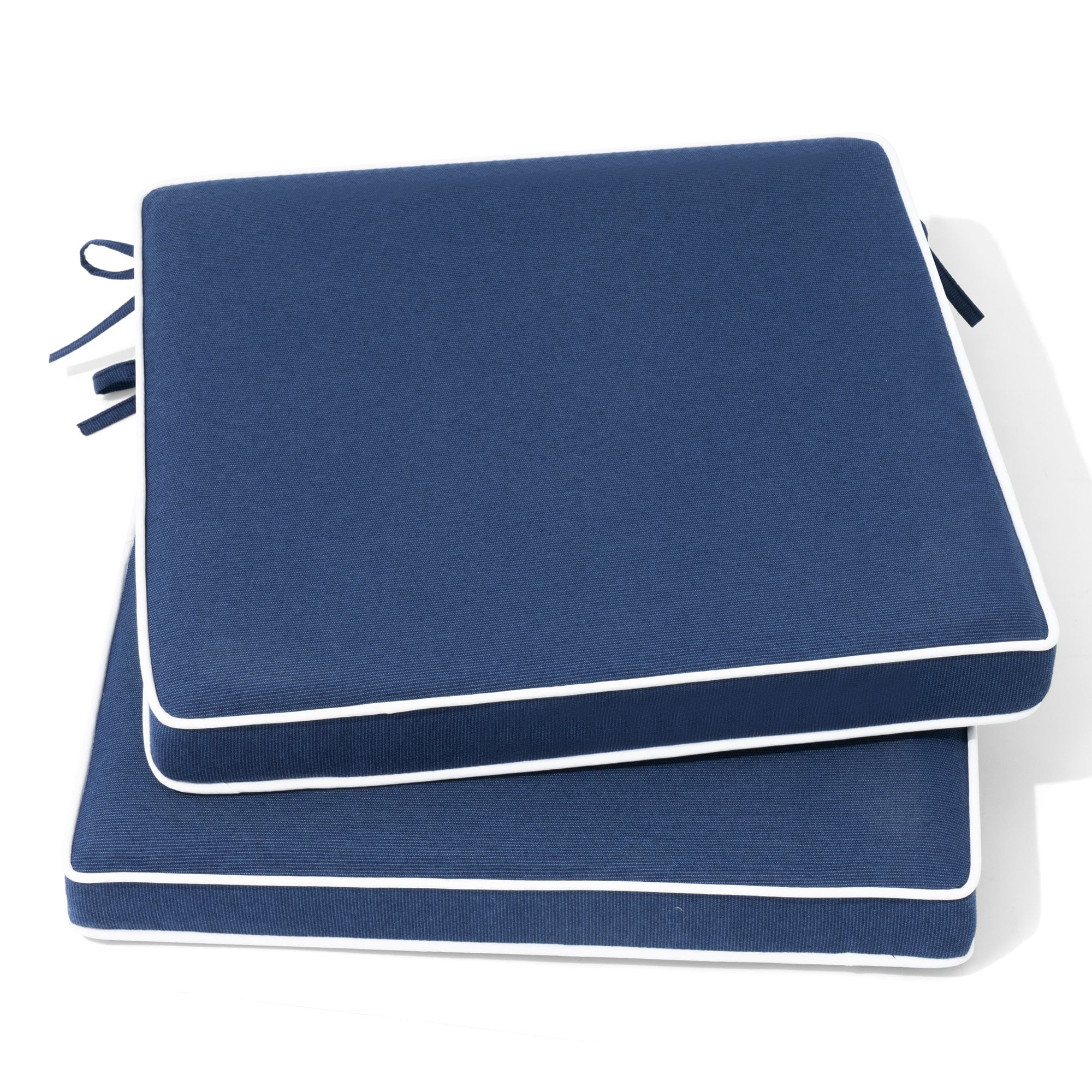 CloudFly CL-CU007NAV-2 2 pc outdoor chair cushion 18.8-in x 18.8-in 2 -Piece Navy Blue Patio chair cushion