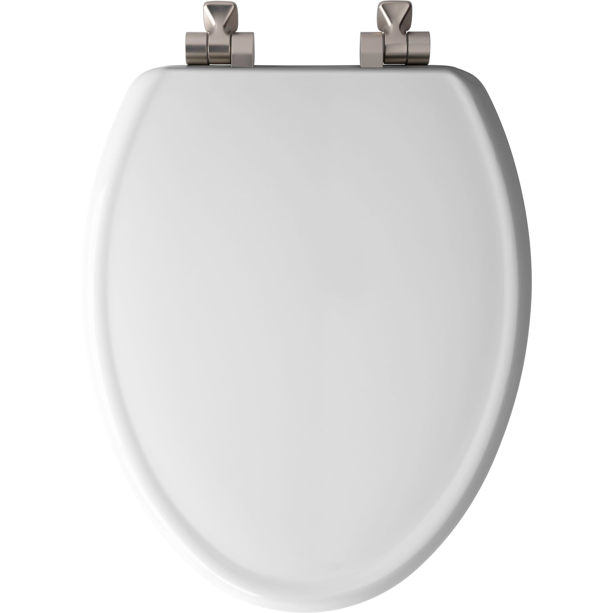 Mayfair By Bemis Benton Wood White Elongated Soft Close Toilet Seat In 