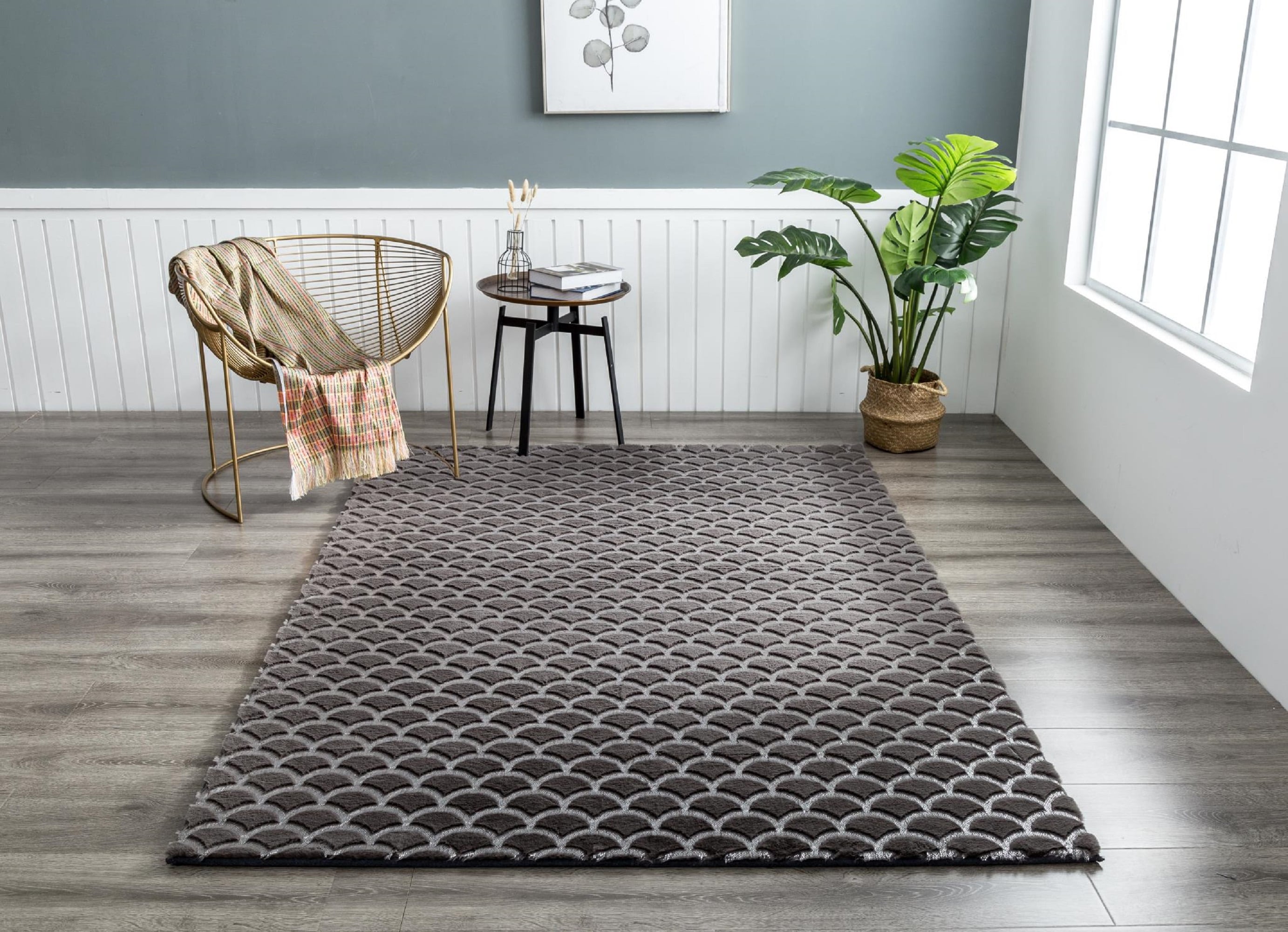 MDA Rugs CH07810 Chryso 8 x 10 (ft) Polyester Gray Rectangular Indoor Abstract Area rug