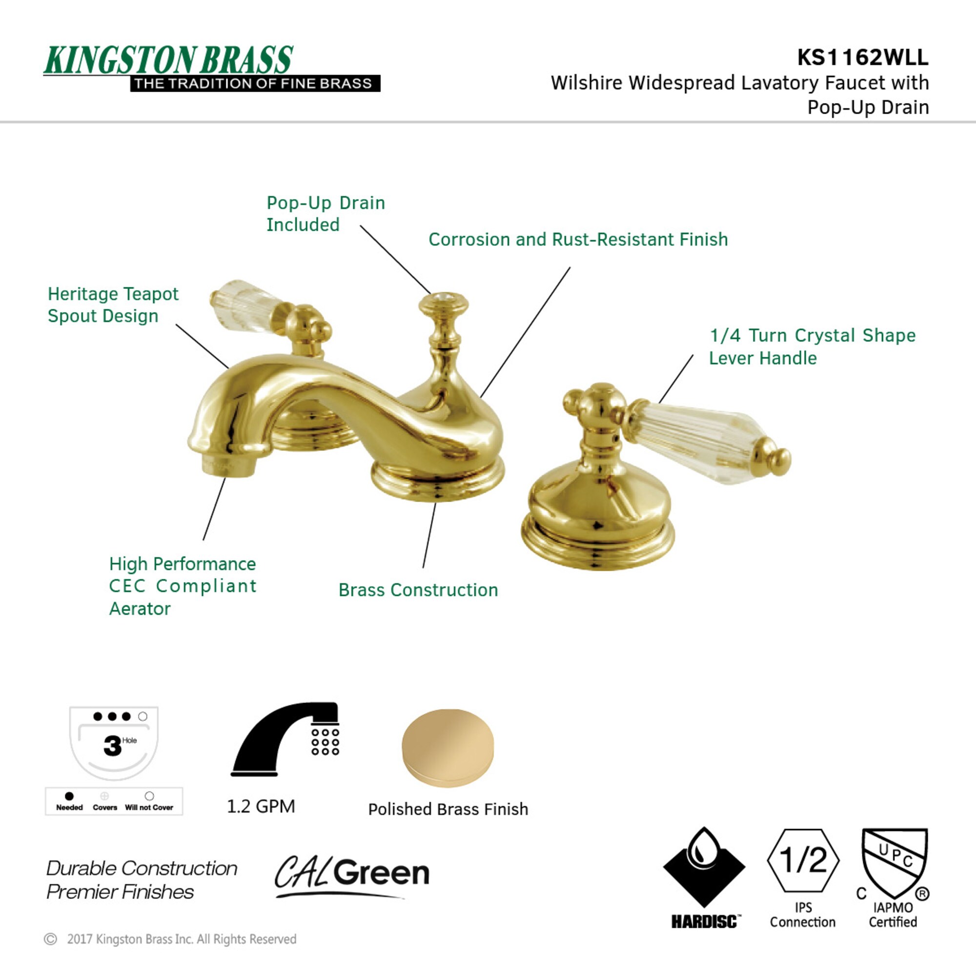 Kingston Brass WLKS1162WLL Lavatory-Faucets - View #3