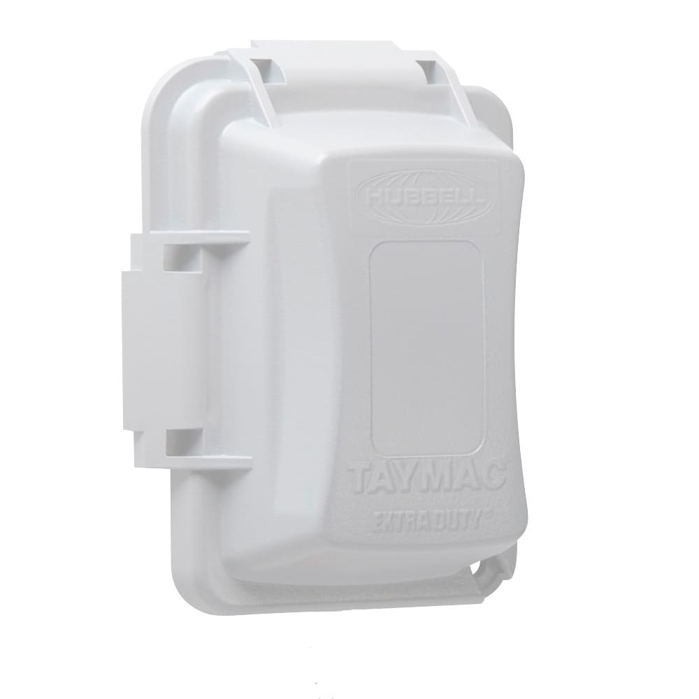 TayMac 1-Gang Rectangle Plastic Weatherproof Electrical Box Cover in White | MM420W -  Raco
