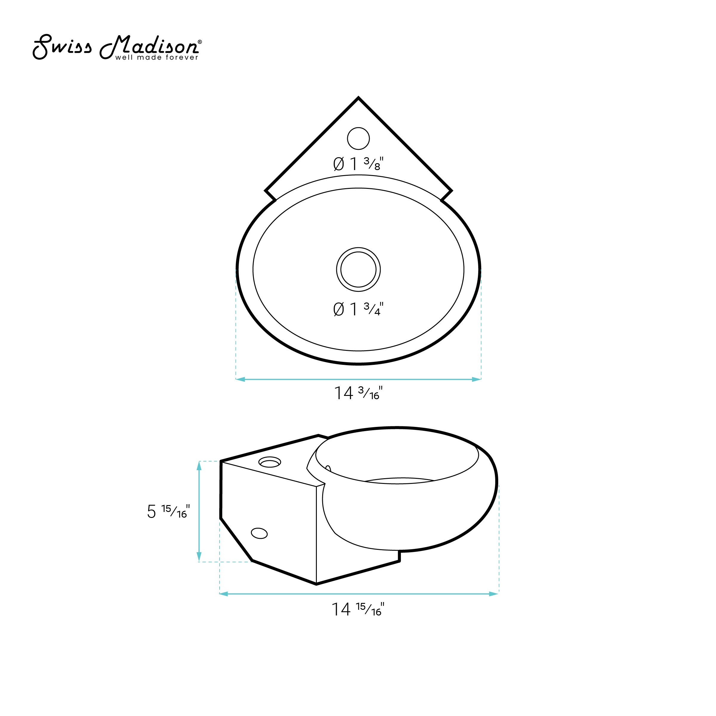 Swiss Madison SM-25-WSNNS05WH Bath-Sink - View #6