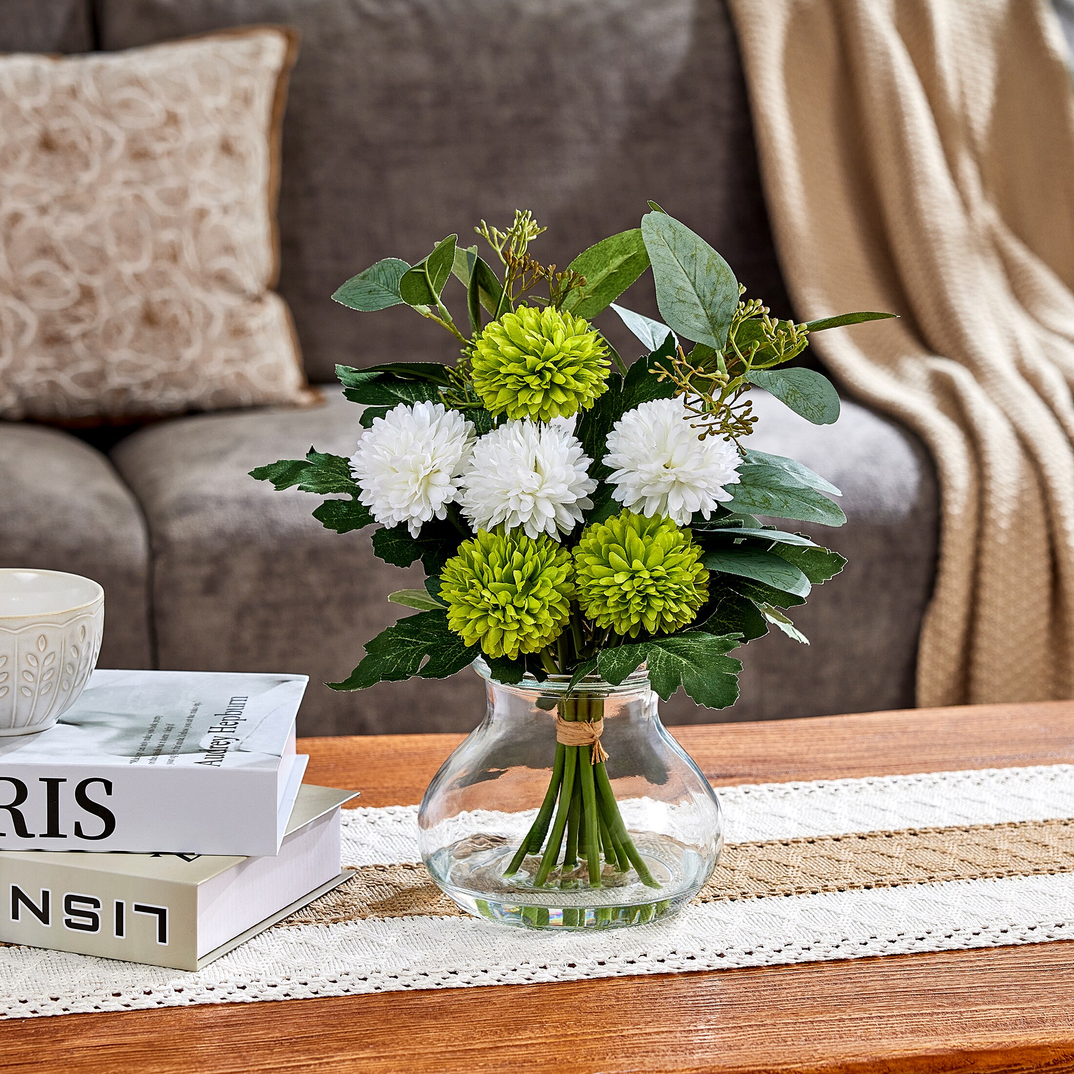 VeriNatural 12.9-in Desktop Artificial Chrysanthemums Flowers Fake Mums ...