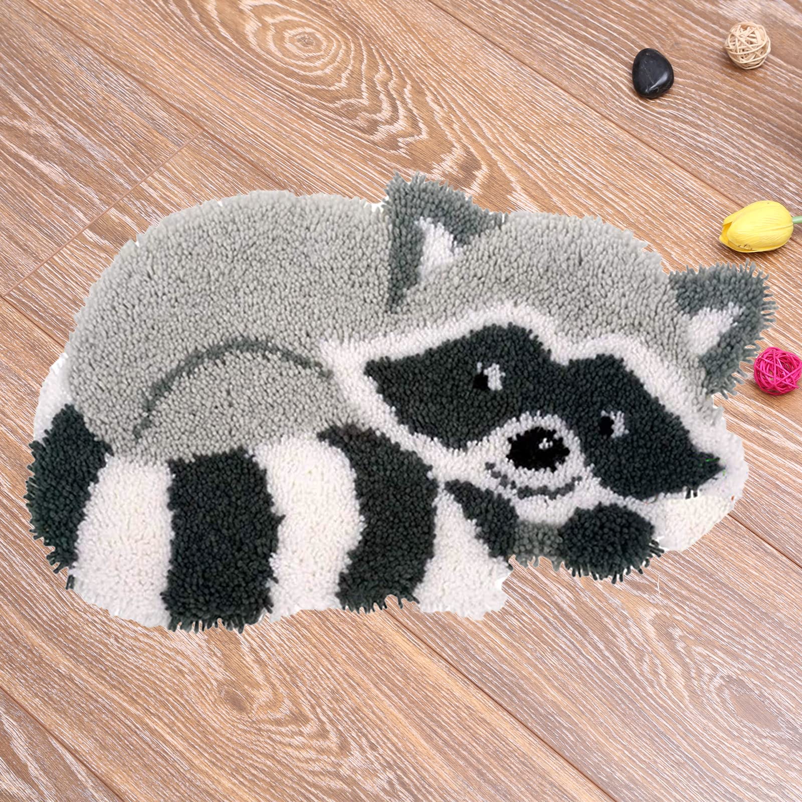 LILILIAN FMY  Latch Hook Kit DIY Crochet Needlework Crafts Color Printed Rug Cover Cushion Carpet 20 by 15 Inches durable home and garden
