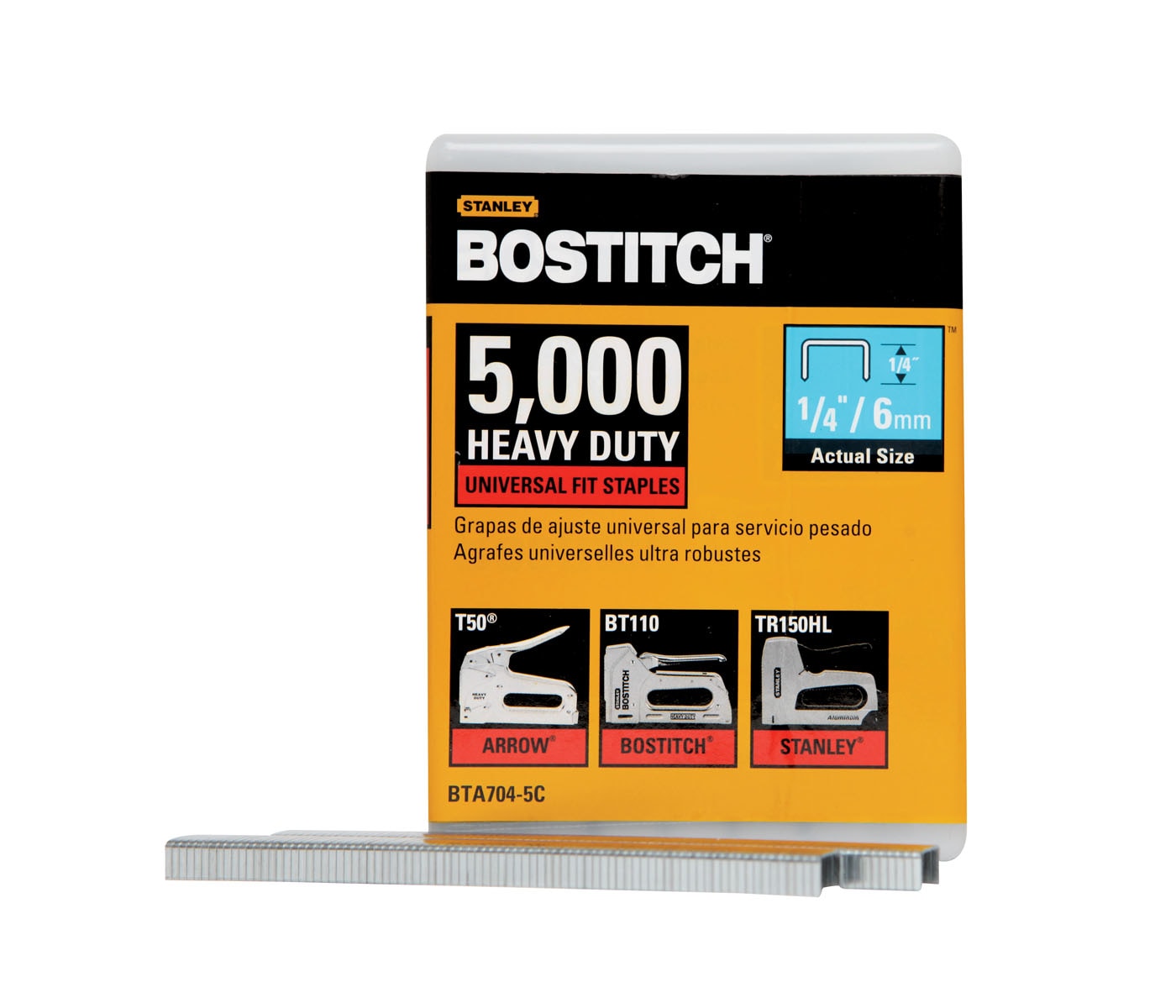 Bostitch 1/4-in Leg x 27/64-in Narrow Crown Silver Collated Heavy-Duty  Staples (5000-Per Box) in the Staples department at