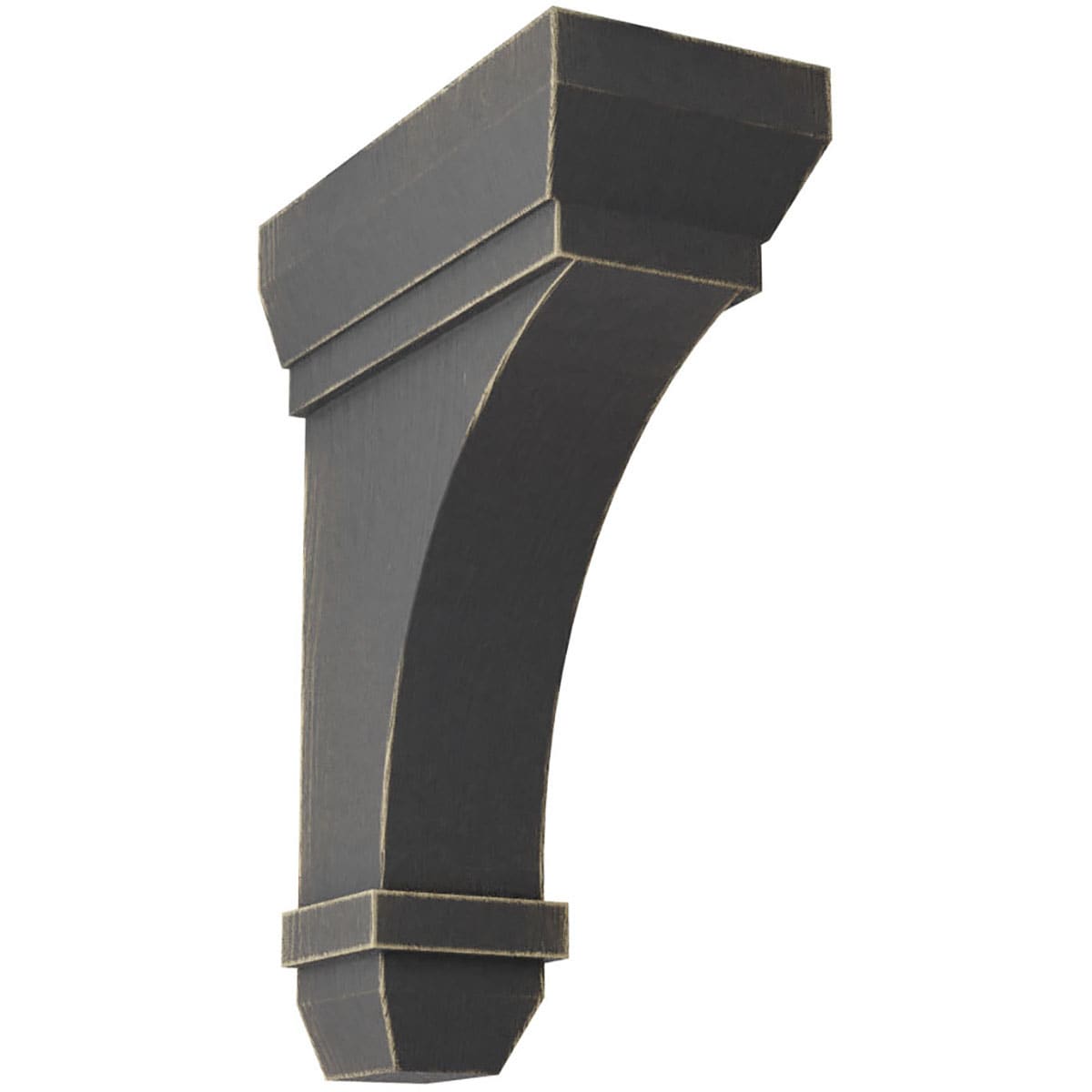 Ekena Millwork BKTWD02X05X07STBL Stockport 2-1/4-in x 5-in x 7-in Rubberwood Black Wood Standard bracket