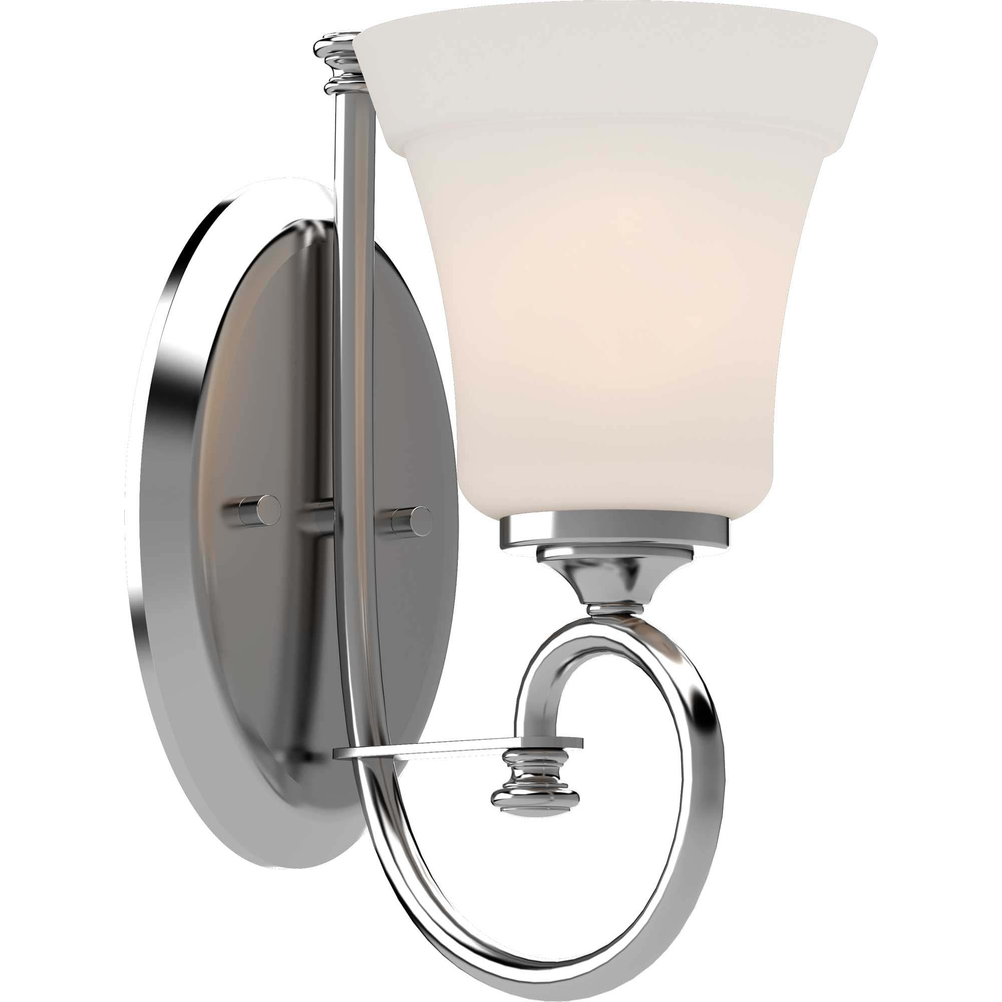 Tes Polished Chrome 11.25" Wall Sconce with White Frosted Glass