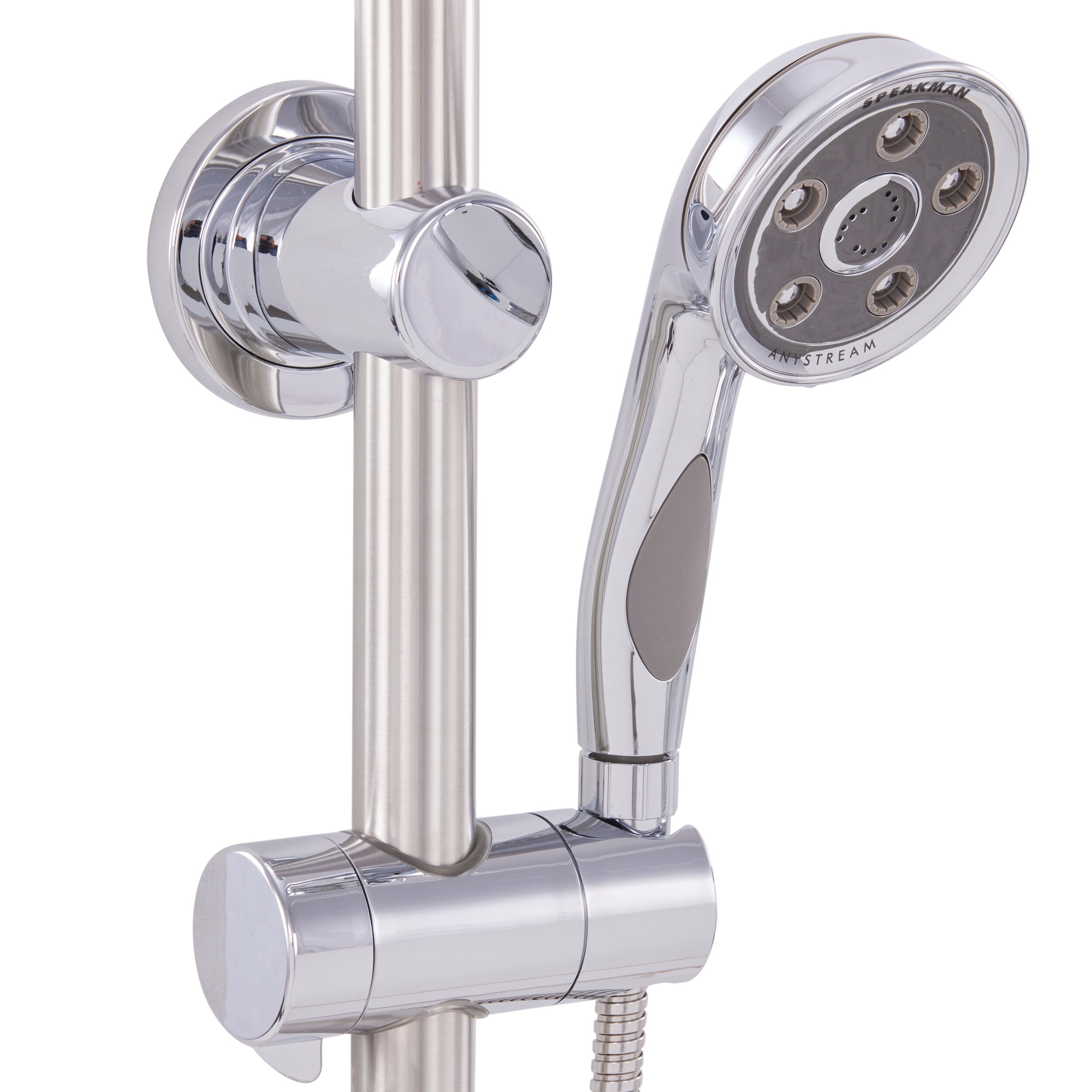 Caspian Polished Chrome Dual Head Adjustable Shower System