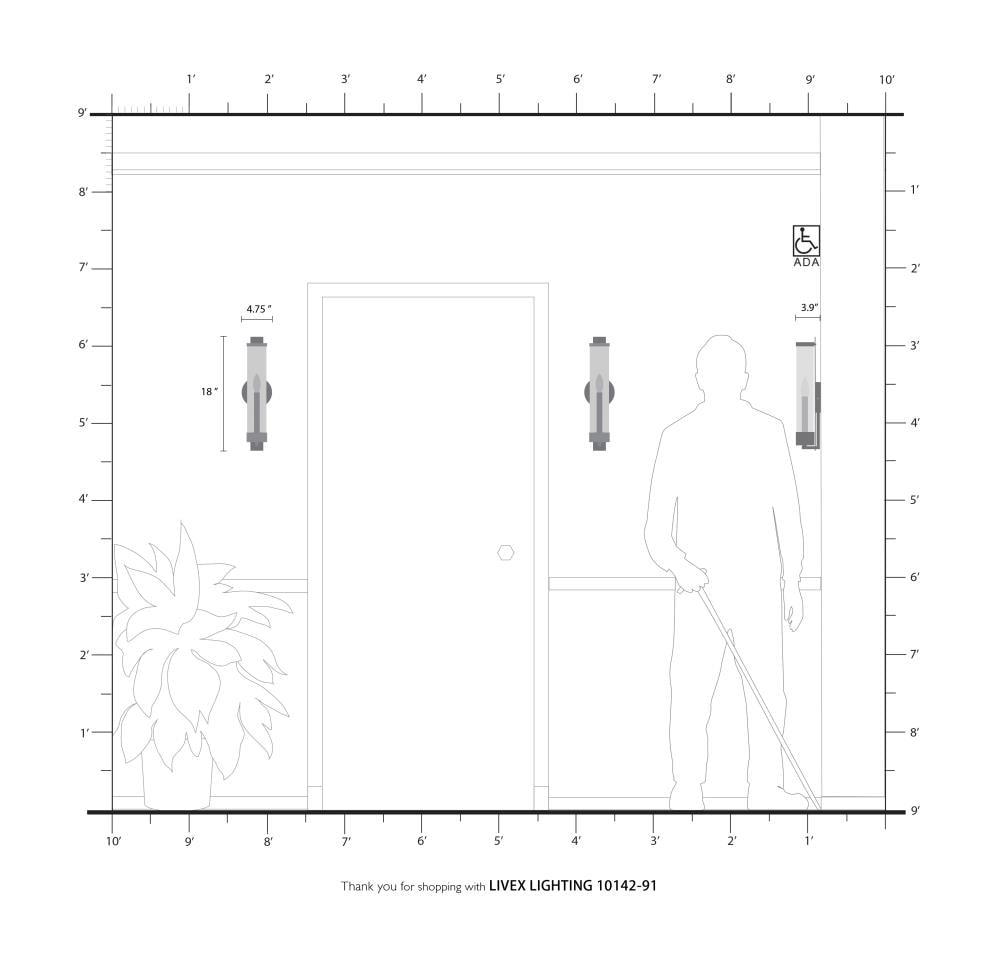 Castleton Brushed Nickel ADA Compliant Wall Sconce with Clear Glass
