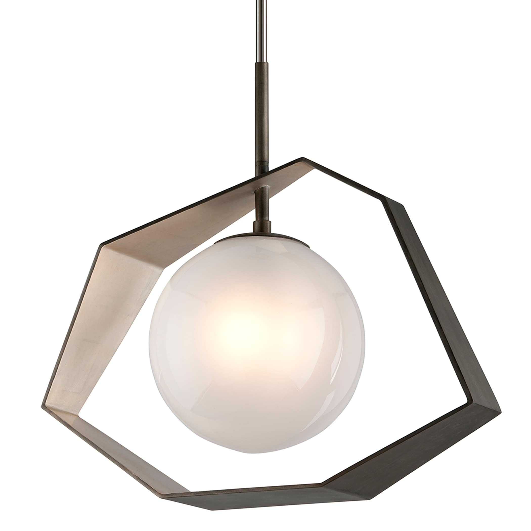 Troy Lighting F5536 Origami Graphite with Silver Leaf Modern/Contemporary Geometric LED Hanging Pendant Light