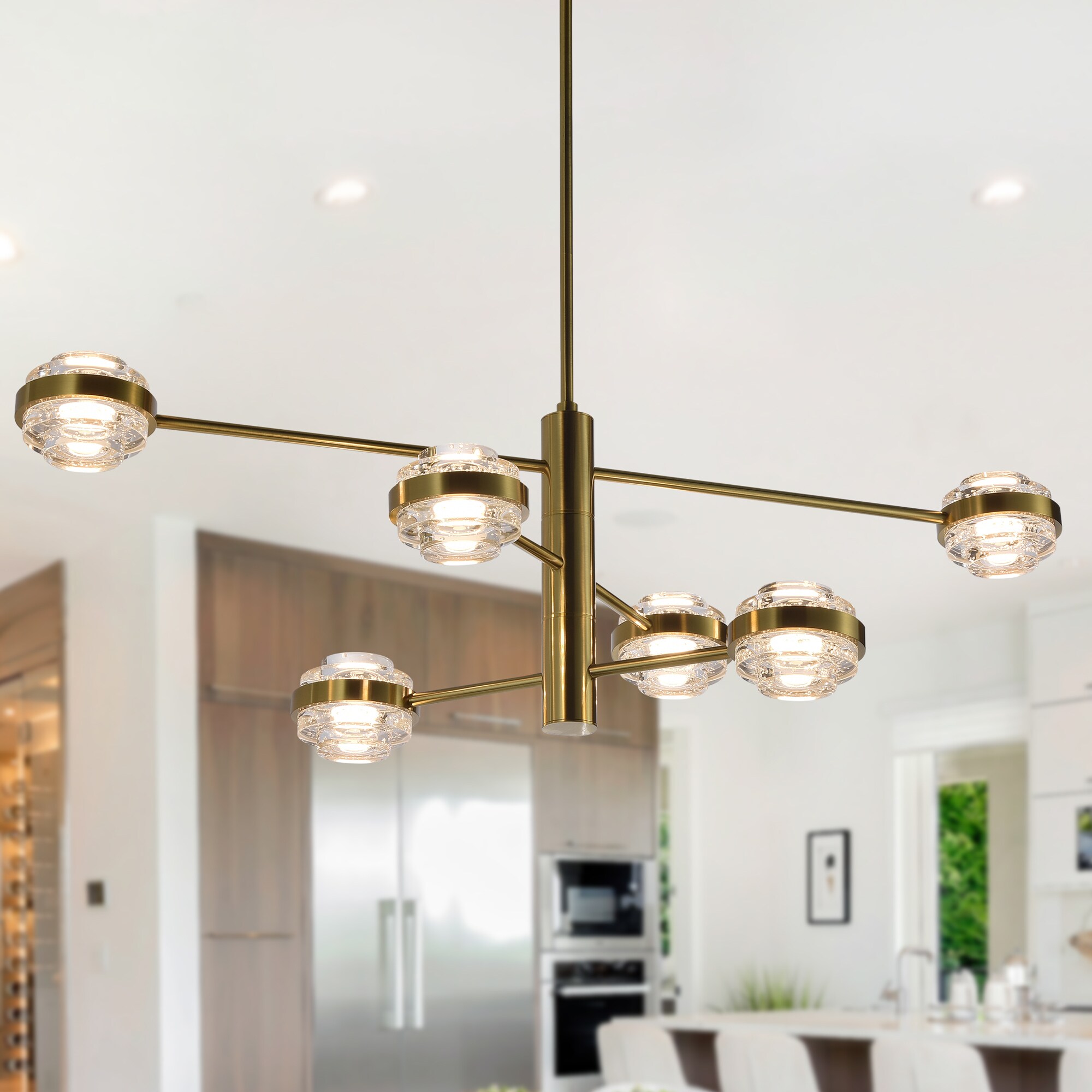 VONN Lighting Milano 6-Light Antique Brass Modern/Contemporary LED Dry ...