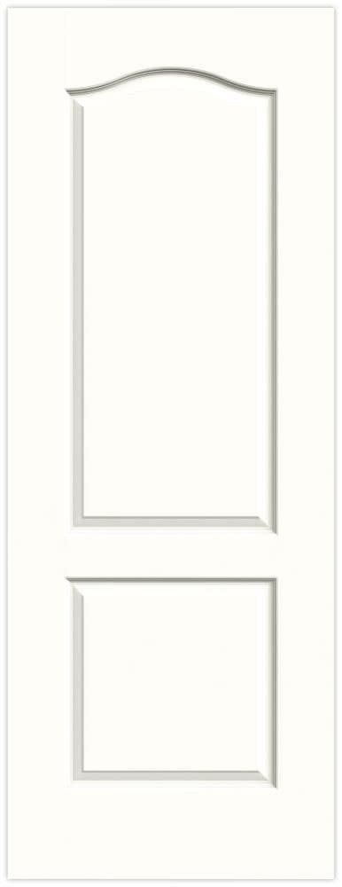 JELD-WEN LOWOLJW137200529 Princeton 30-in x 80-in Modern White 2-panel Arch Top Smooth Solid Core Prefinished Molded Composite Slab Door