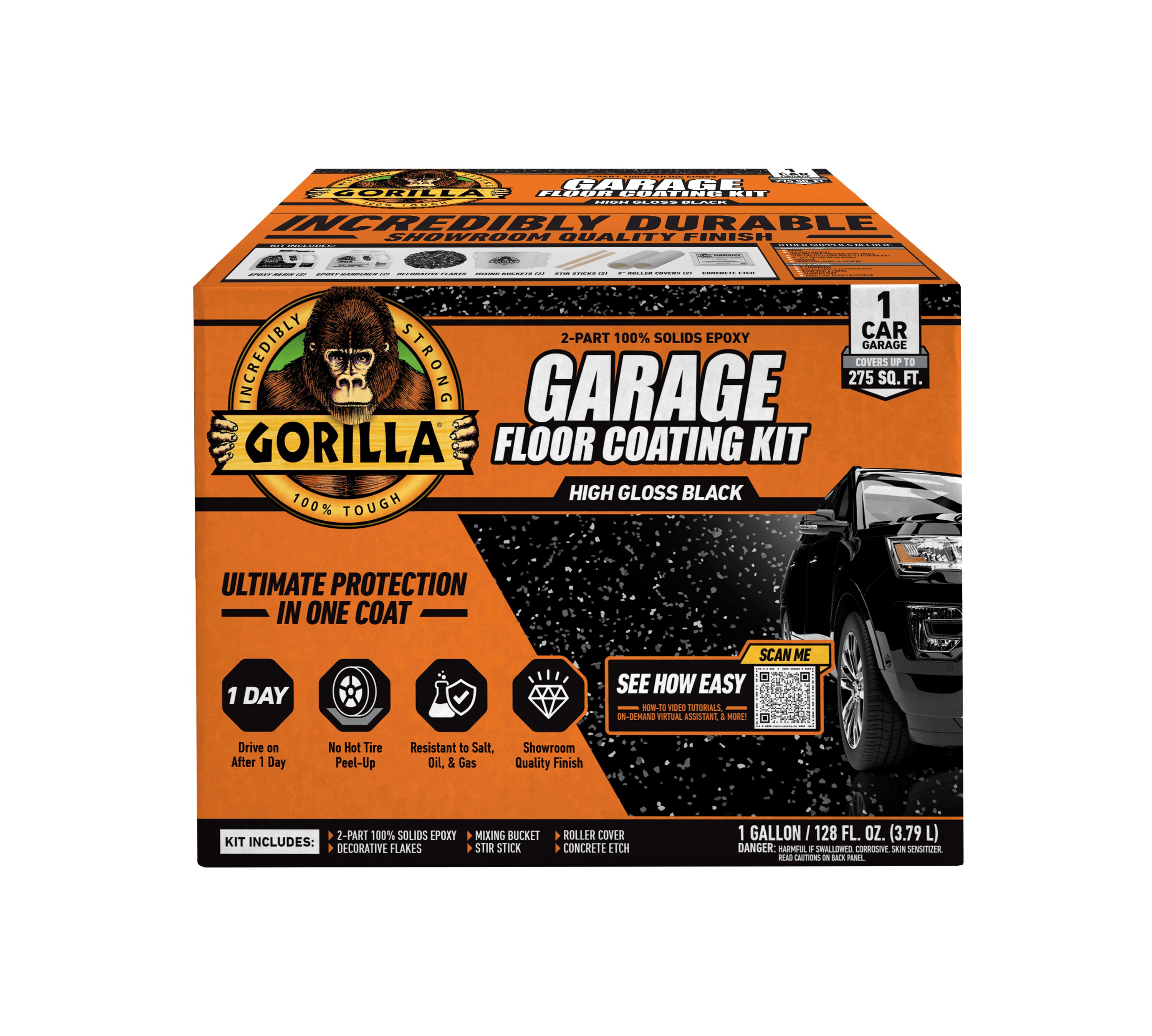 Gorilla 2-part Black Epoxy Concrete and Garage Floor Paint ( Kit ) #118481