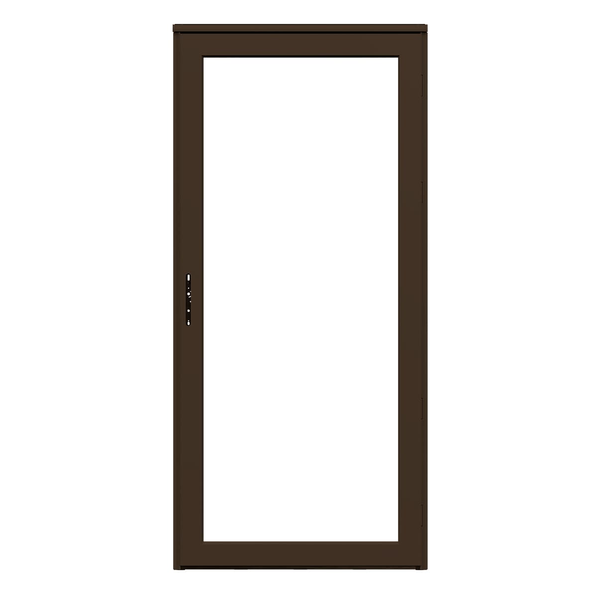 Platinum Secure Glass 32-in x 81-in Woodland Full-view Aluminum Storm Door Left-Hand Outswing in Brown | - LARSON 44904381R