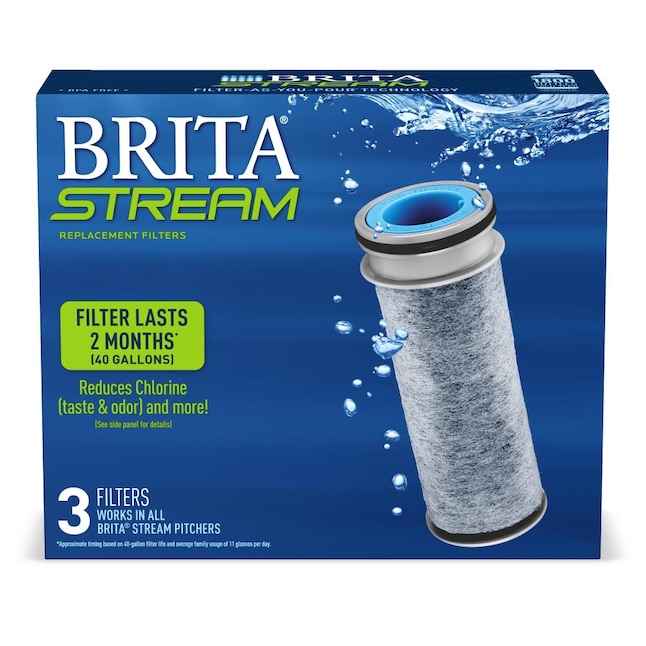 Brita Stream 3-Pack Pitcher Replacement Filter in Replacement Water Filters & Cartridges department at Lowes.com