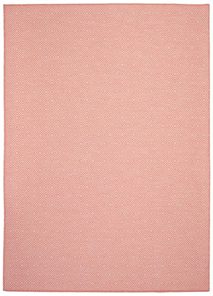 ECARPETGALLERY 351492 Veranda Diamond 7 x 9 (ft) Loomed Polypropylene Coral Rectangular Indoor/Outdoor Geometric Area rug