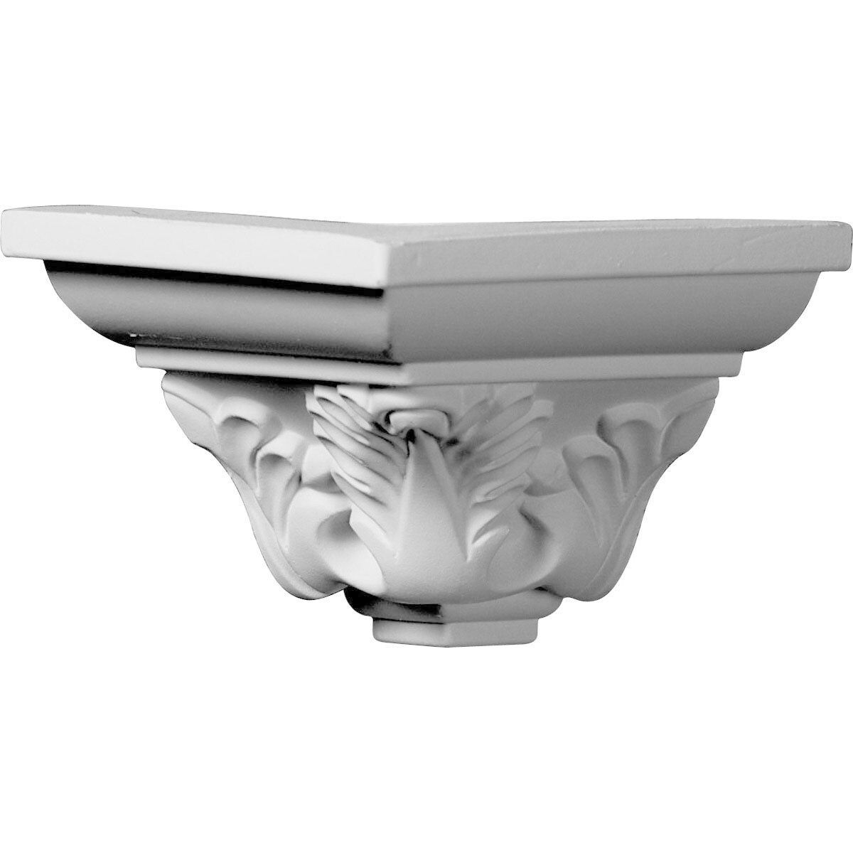 Ekena Millwork MOC03X03LE Legacy Acanthus Leaf 3-1/2-in x 3-1/8-in Interior Primed Polyurethane Traditional 205364 Outside corner Crown Moulding Block