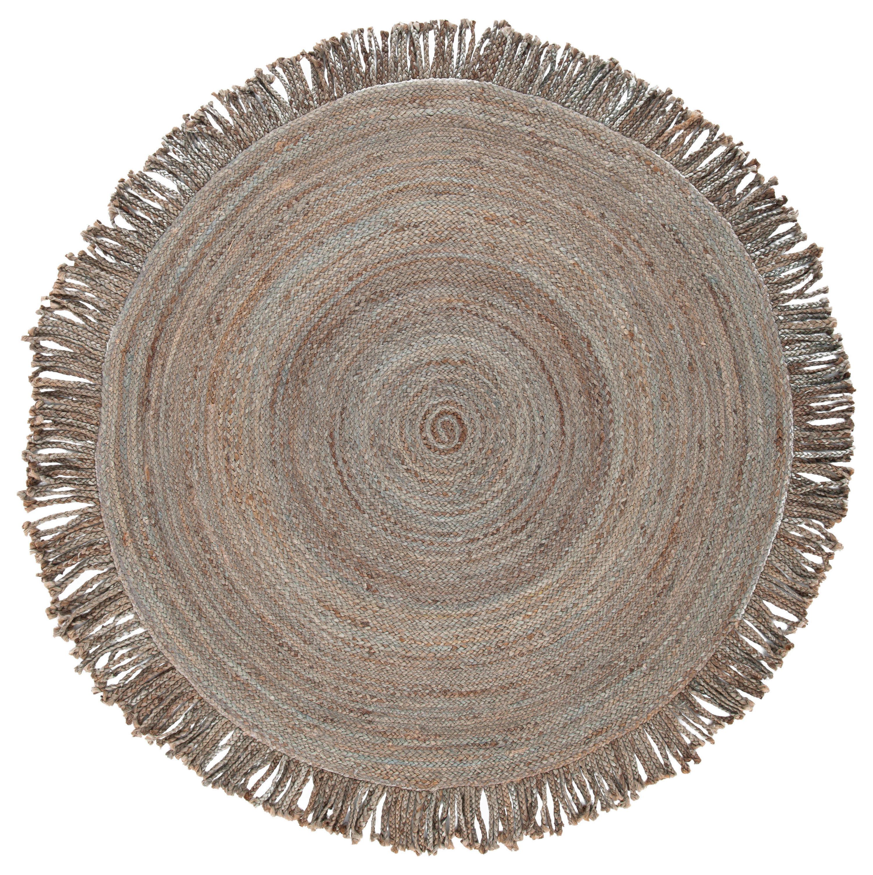 Safavieh BRD259F-6R Braided Aracelis 6 x 6 (ft) Braided Jute Gray Round Indoor Solid Farmhouse/Cottage Area rug