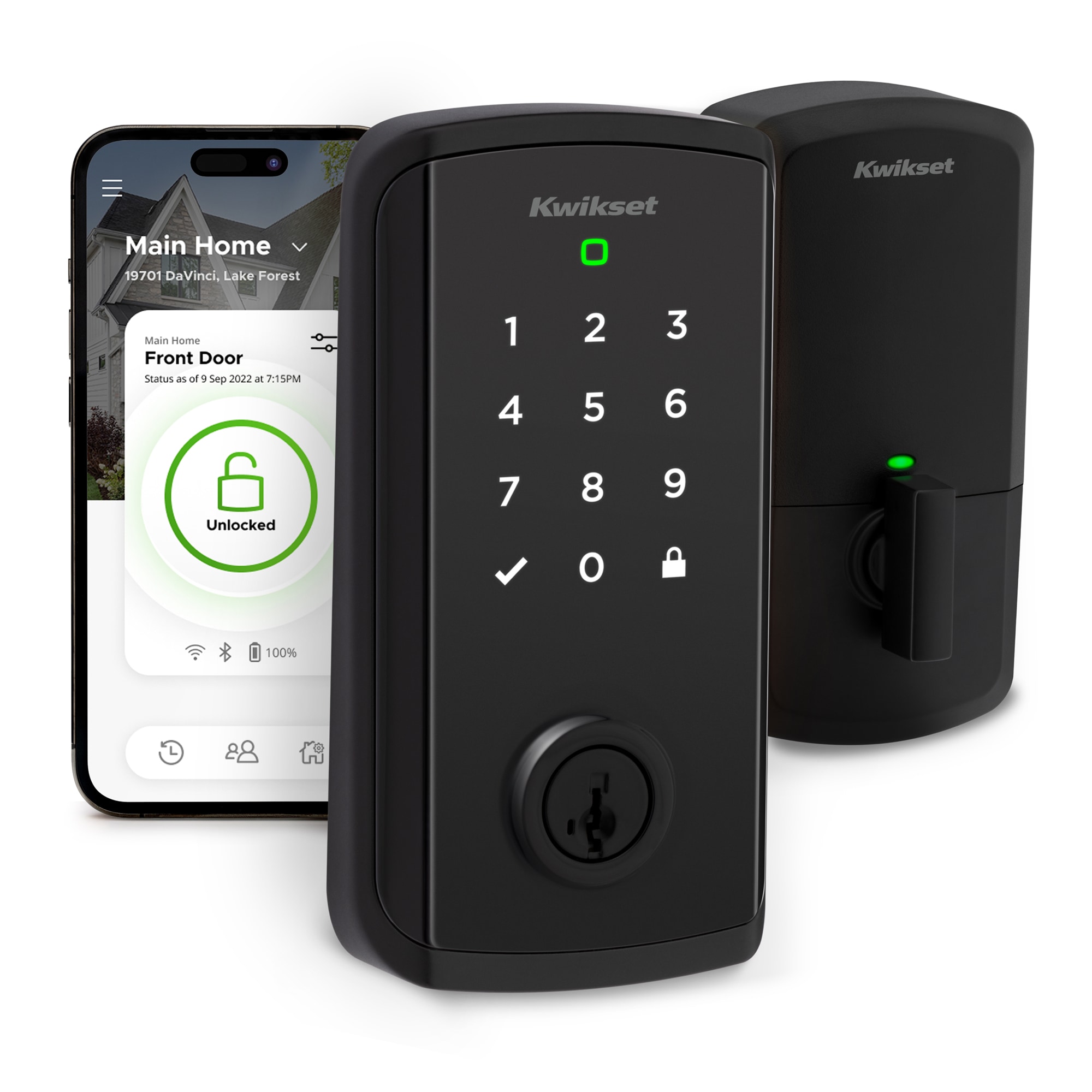 Kwikset Halo Select Wi-Fi + Matter Smart Home Compatible Matte Black Smart  Lock Electronic Deadbolt with Wifi Bluetooth Smartkey Touchscreen  998000-002 at Lowes.com