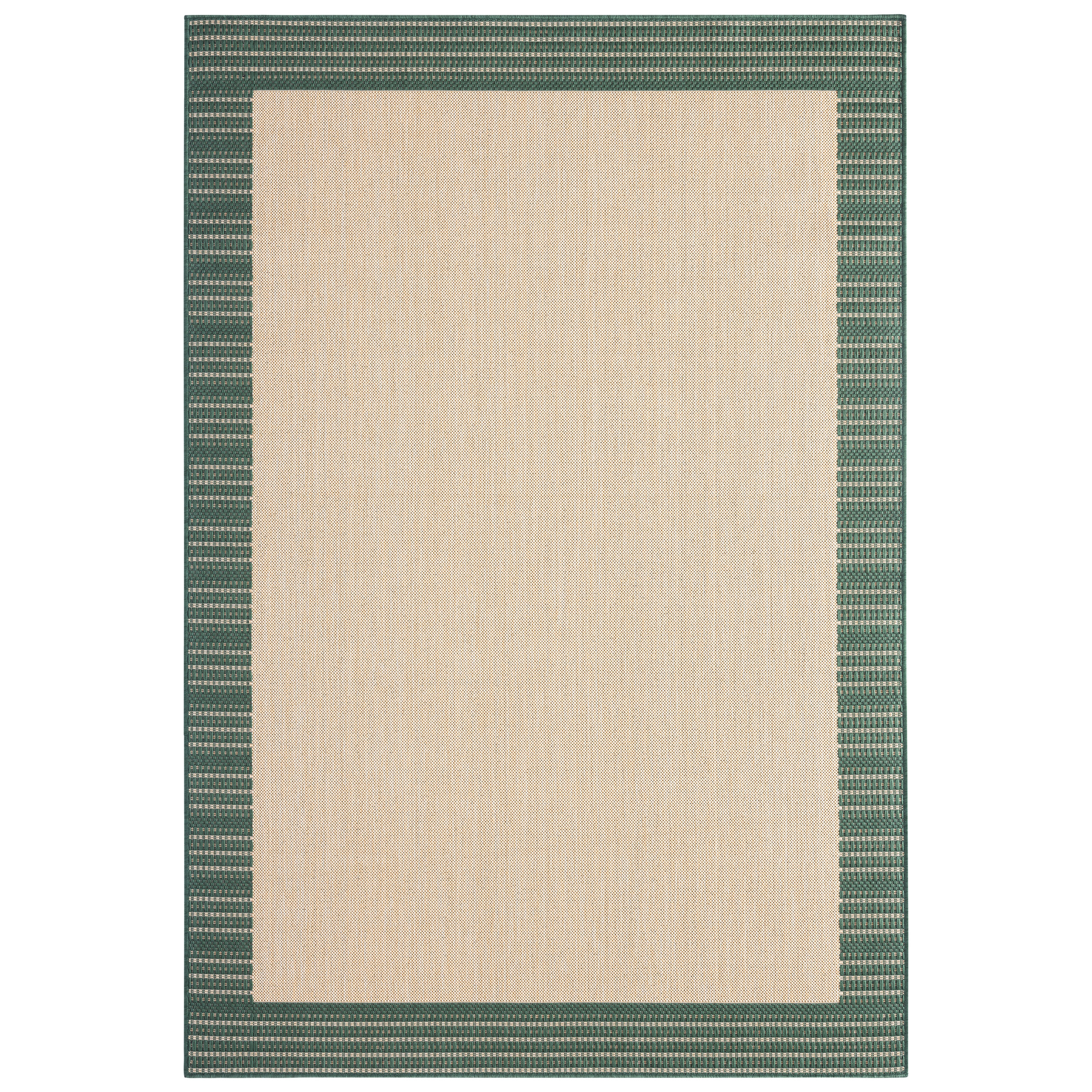 Nicole Miller 1-3754-56 Patio Country Landry 8 x 10 (ft) Polypropylene Beige/Green Rectangular Indoor/Outdoor Border French Country Area rug